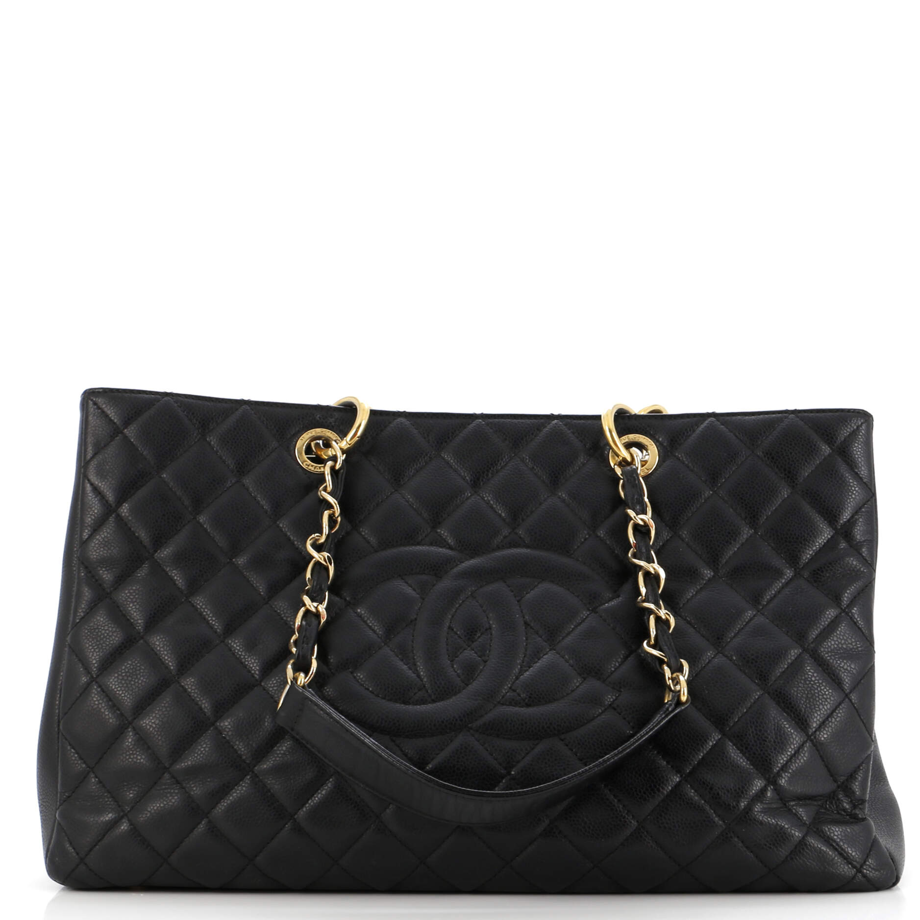 Grand Shopping Tote Quilted Caviar XL