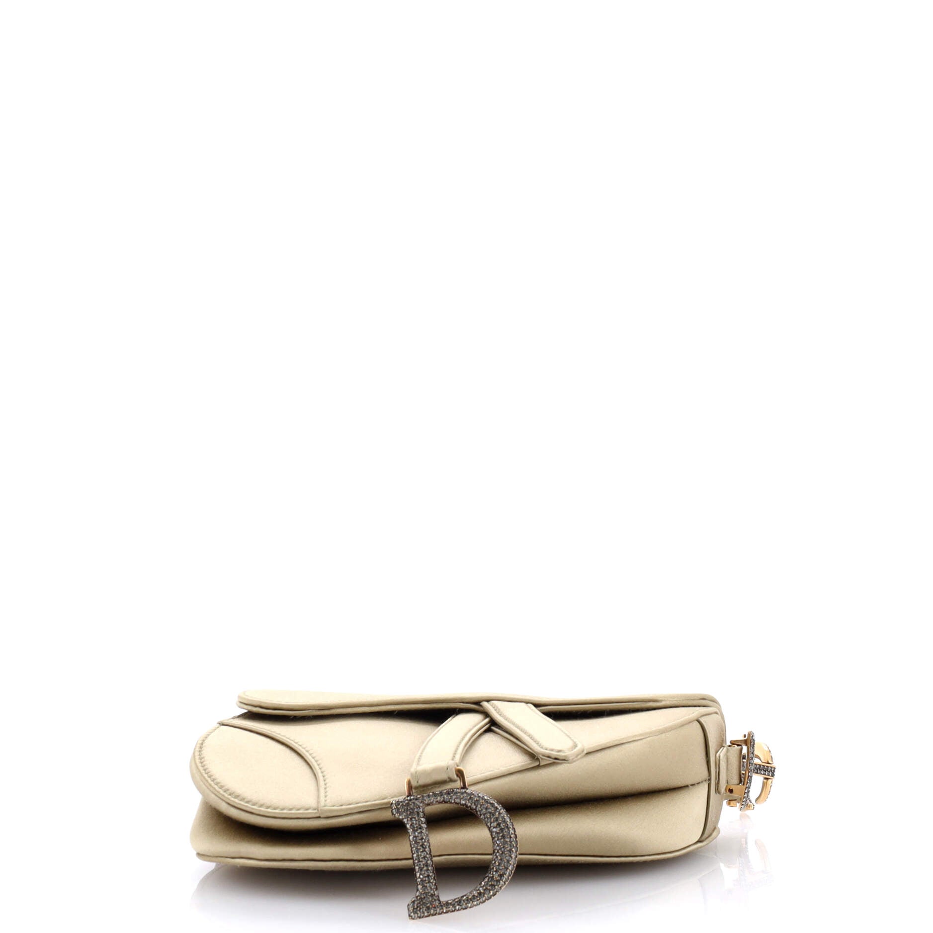 Saddle Handbag Satin with Crystals Mini