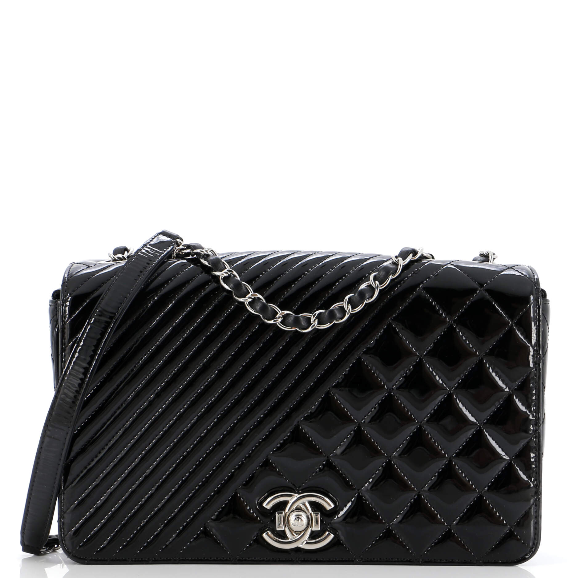 Coco Boy Flap Bag Quilted Patent Medium