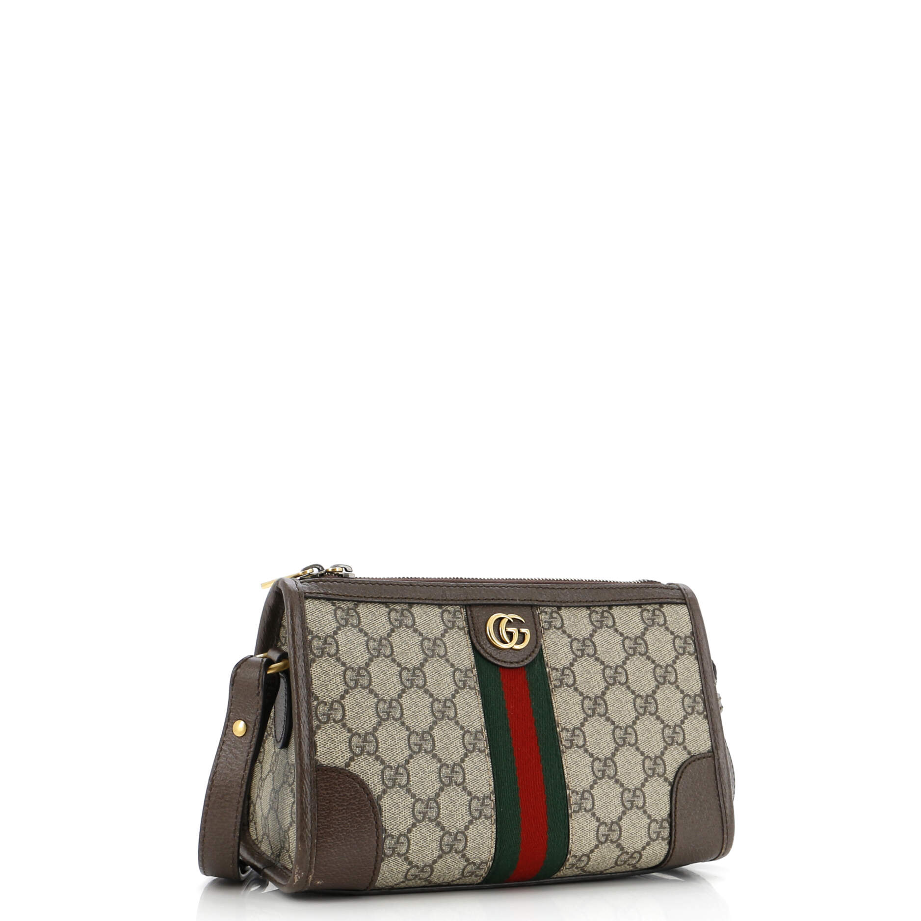 Ophidia Zip Messenger Bag GG Coated Canvas with Leather Small