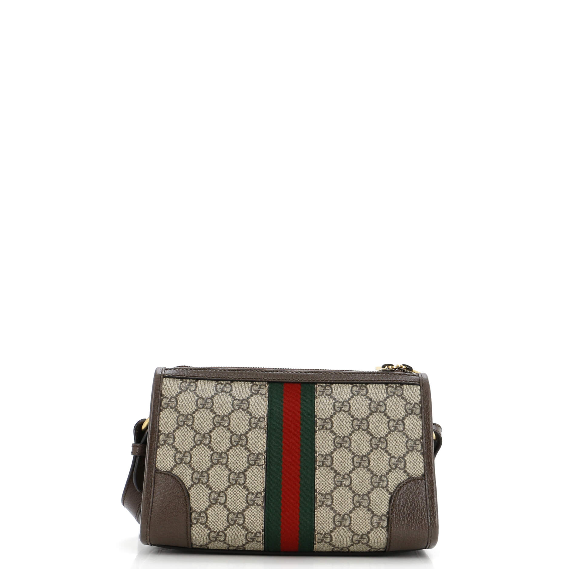 Ophidia Zip Messenger Bag GG Coated Canvas with Leather Small