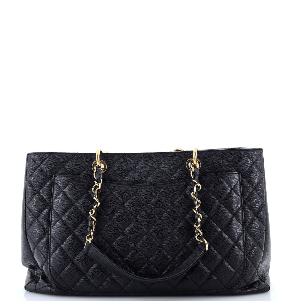 Grand Shopping Tote Quilted Caviar XL