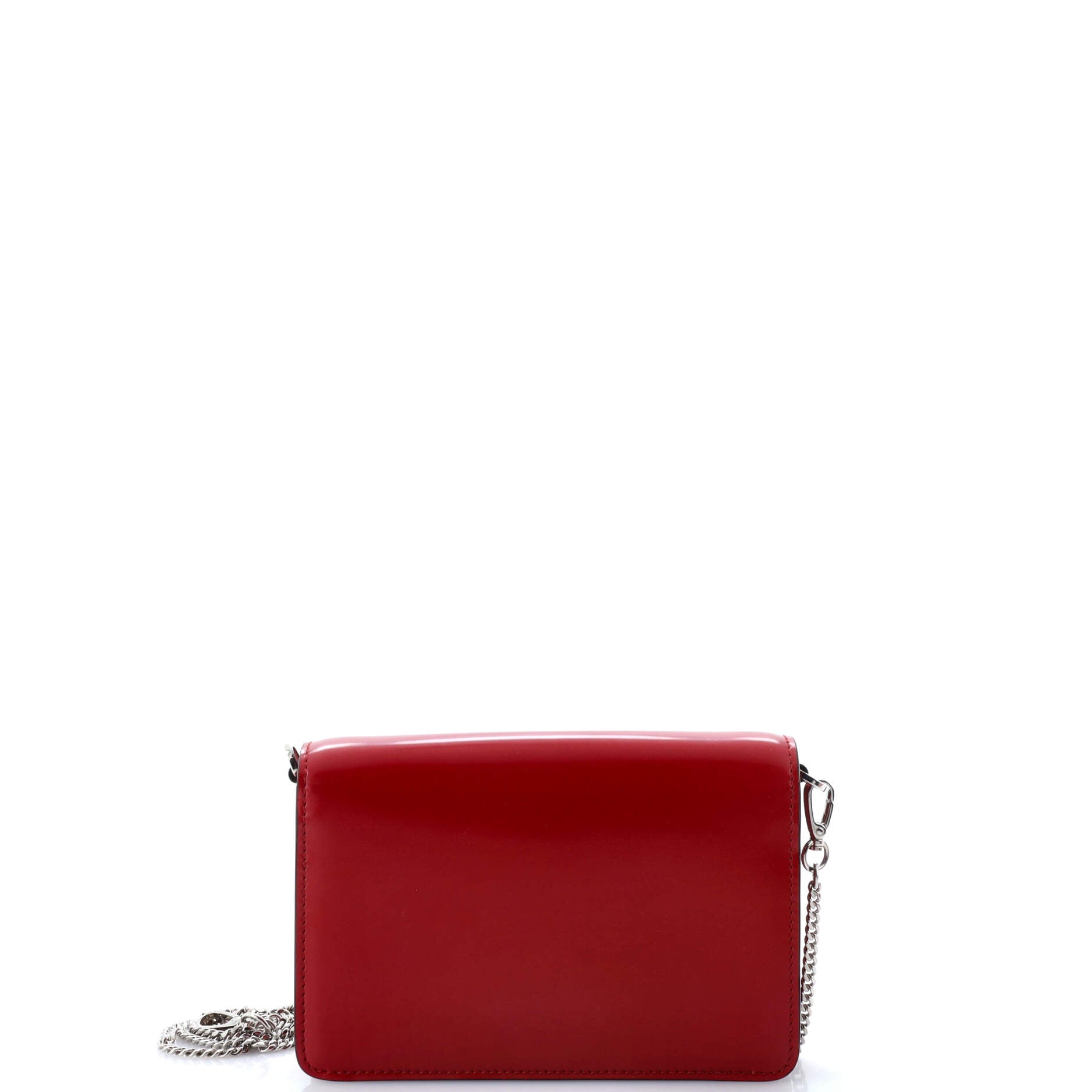 Maxi Triangle Logo Chain Flap Bag Brushed Leather Small