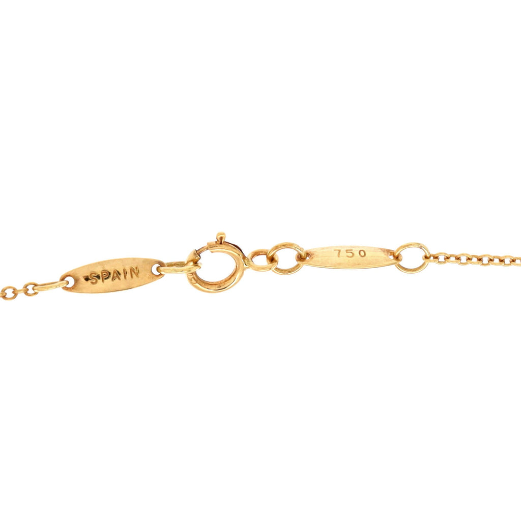 Elsa Peretti Open Heart 5 Diamonds Pendant Necklace 18K Yellow Gold and Diamonds