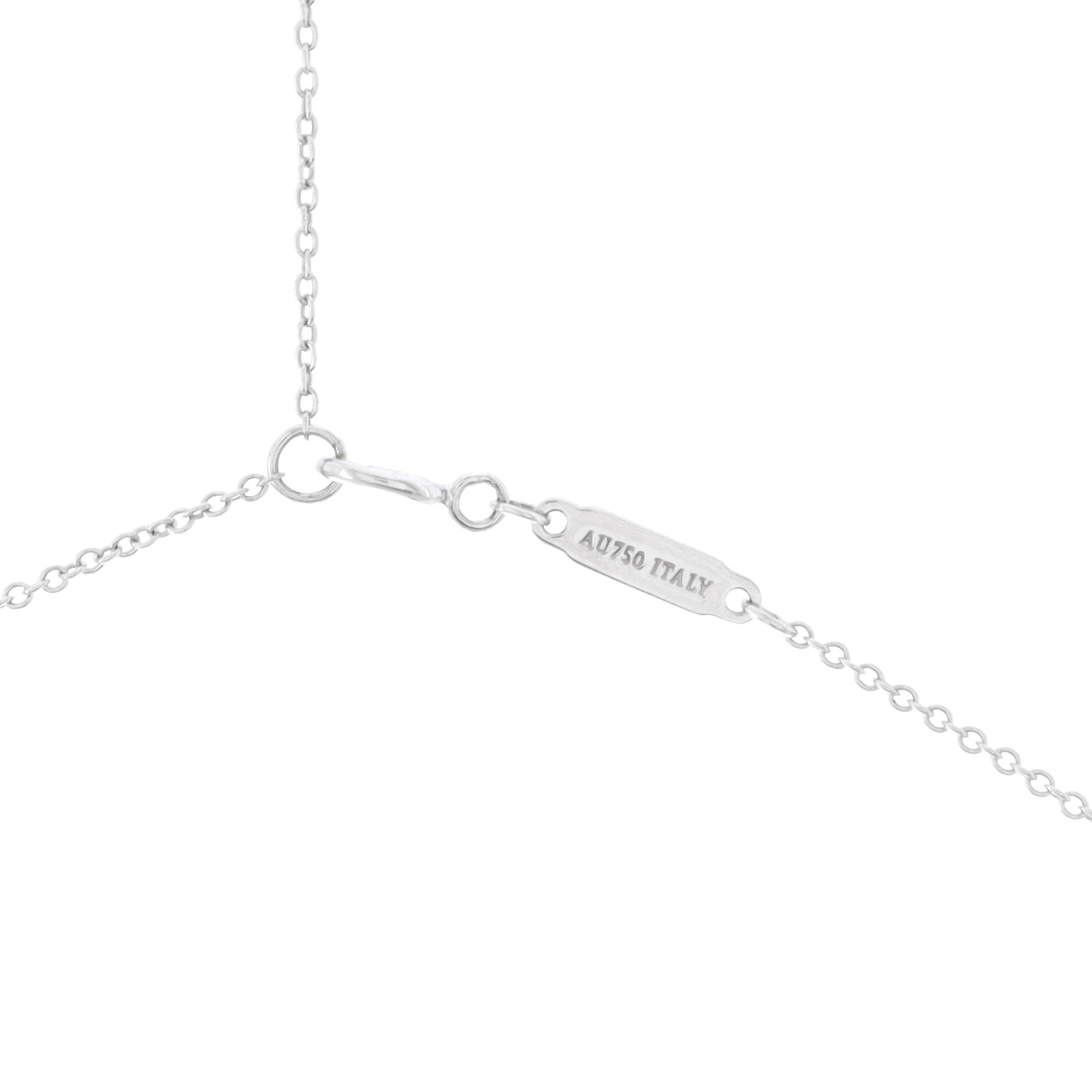 T Smile Pendant Necklace 18K White Gold with Diamonds Mini
