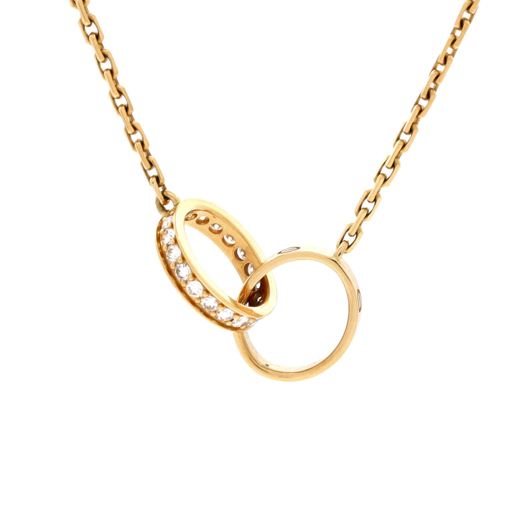 Love Interlocking Necklace 18K Yellow Gold and Diamonds
