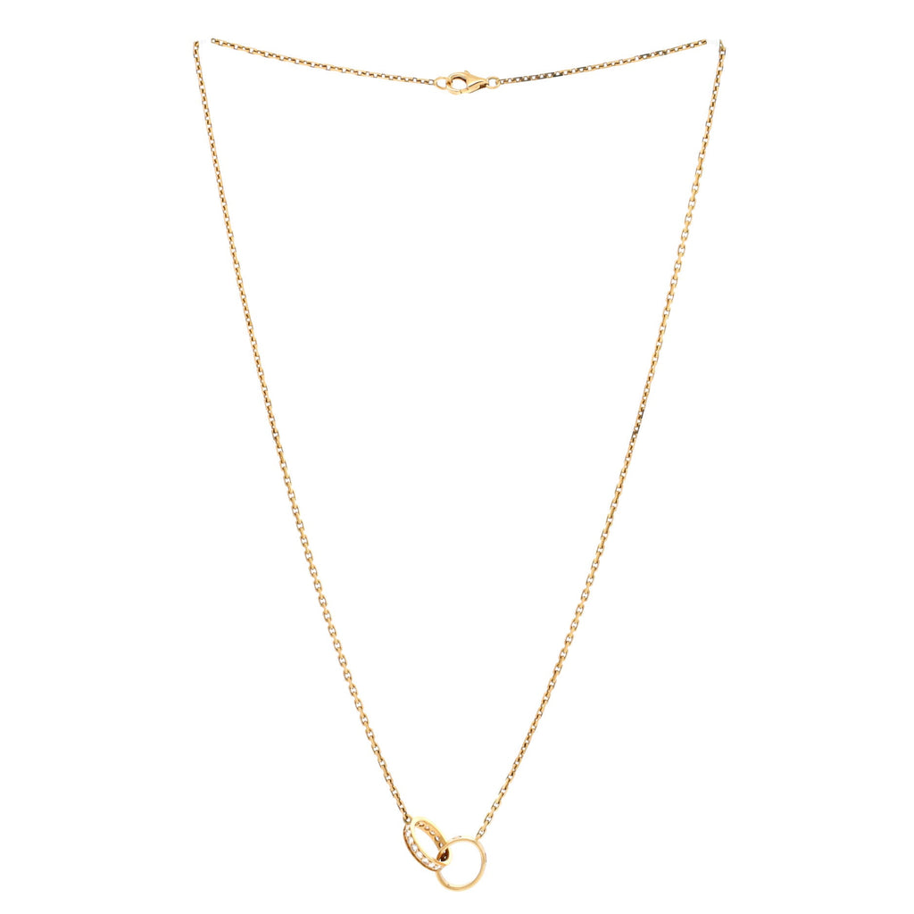 Love Interlocking Necklace 18K Yellow Gold and Diamonds