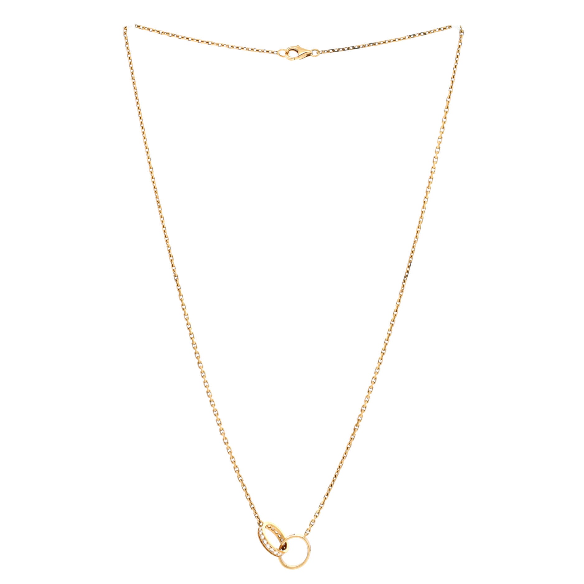 Love Interlocking Necklace 18K Yellow Gold and Diamonds