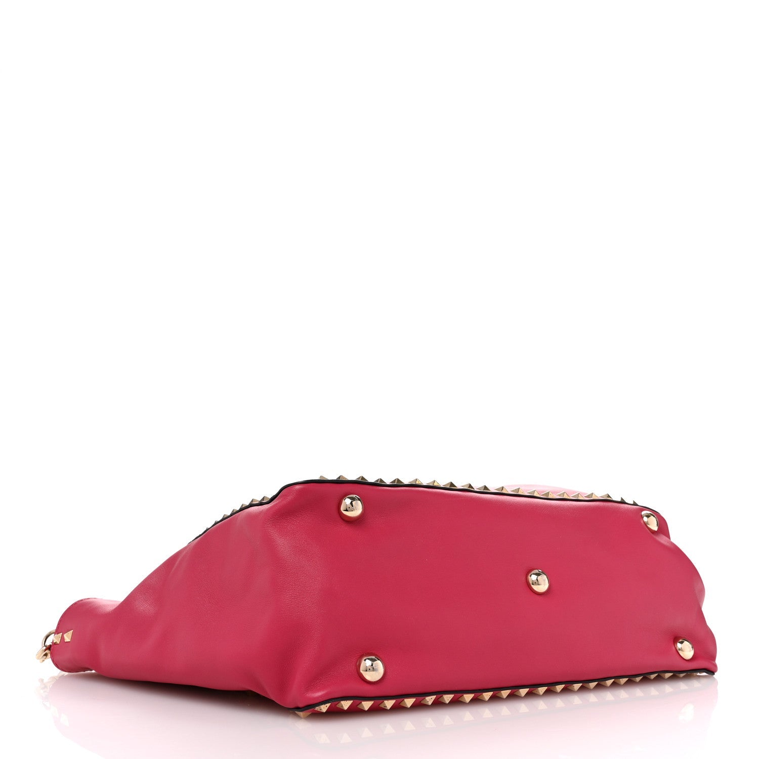 Vitello Medium Rockstud Tote Deep Rose