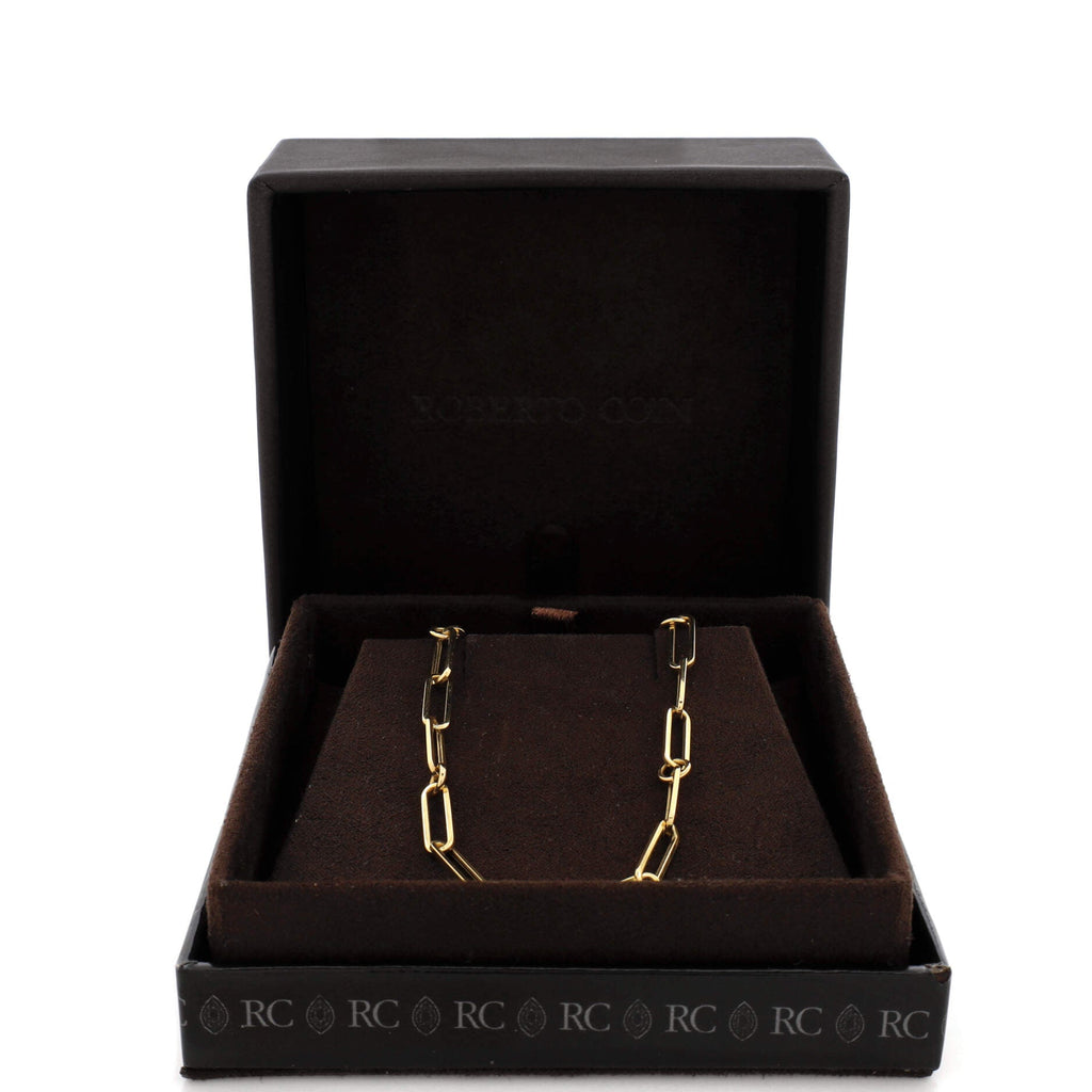 Paper Clip Chain Necklace 18K Yellow Gold 22"