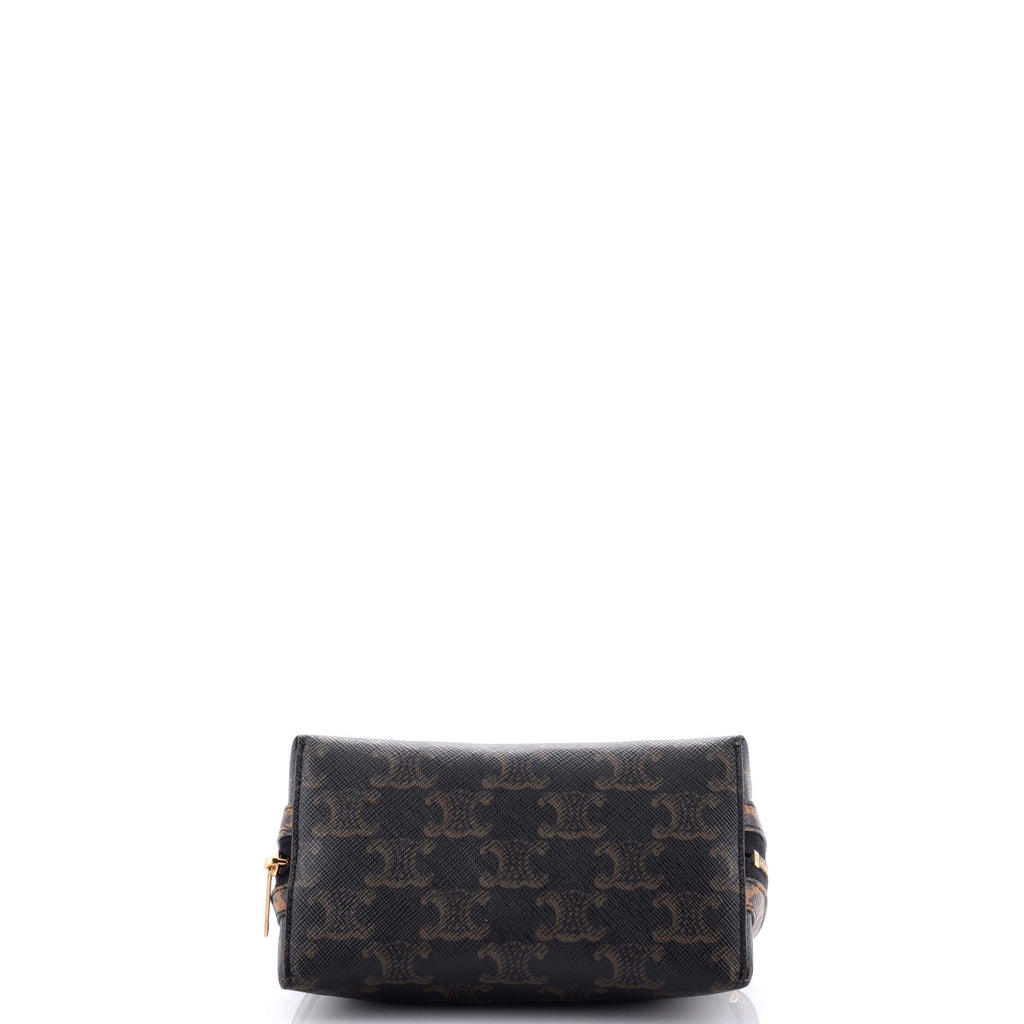 Zip Around Chain Clutch Triomphe Coated Canvas