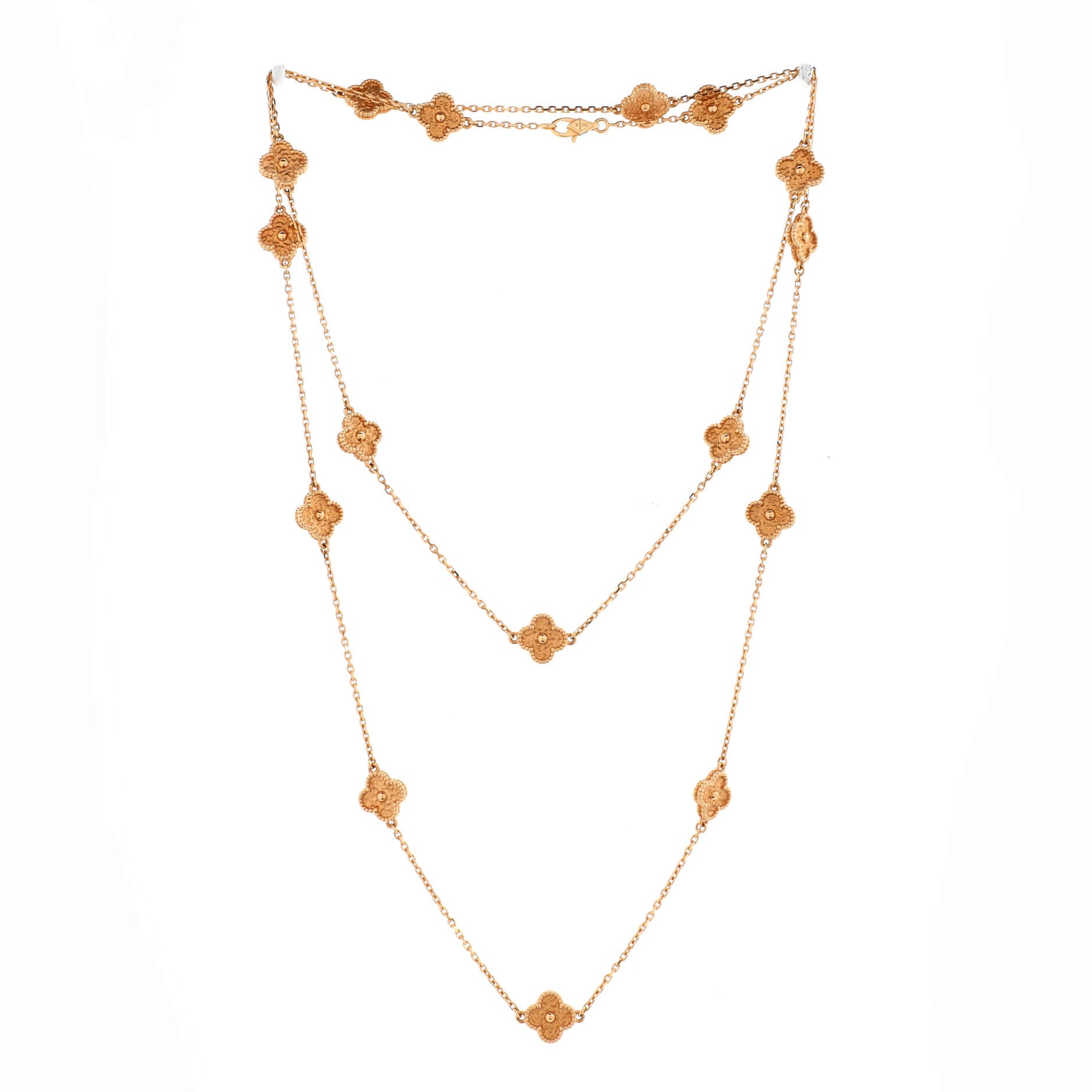Sweet Alhambra 16 Motifs Necklace 18K Rose Gold