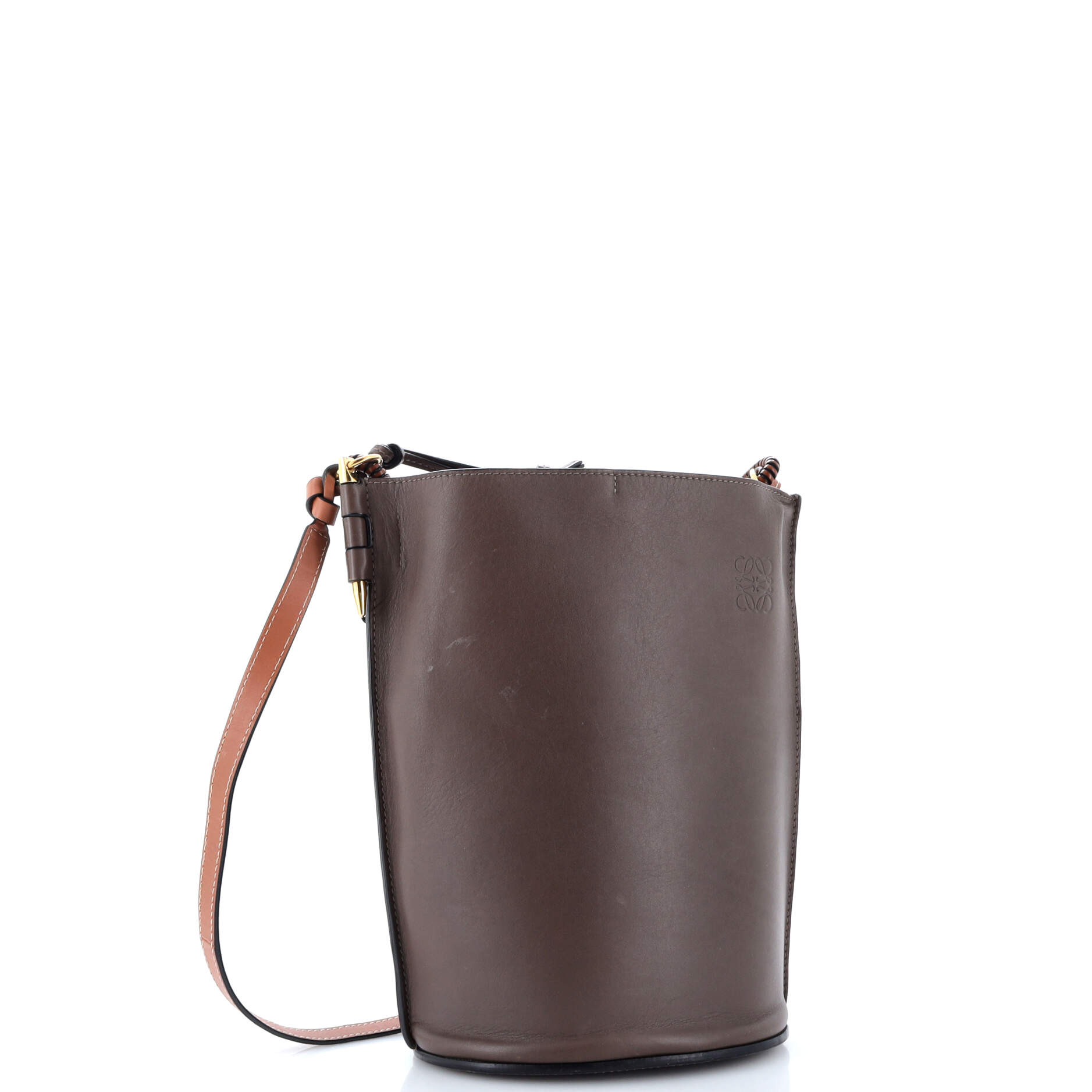 Gate Top Handle Bucket Bag Leather Medium