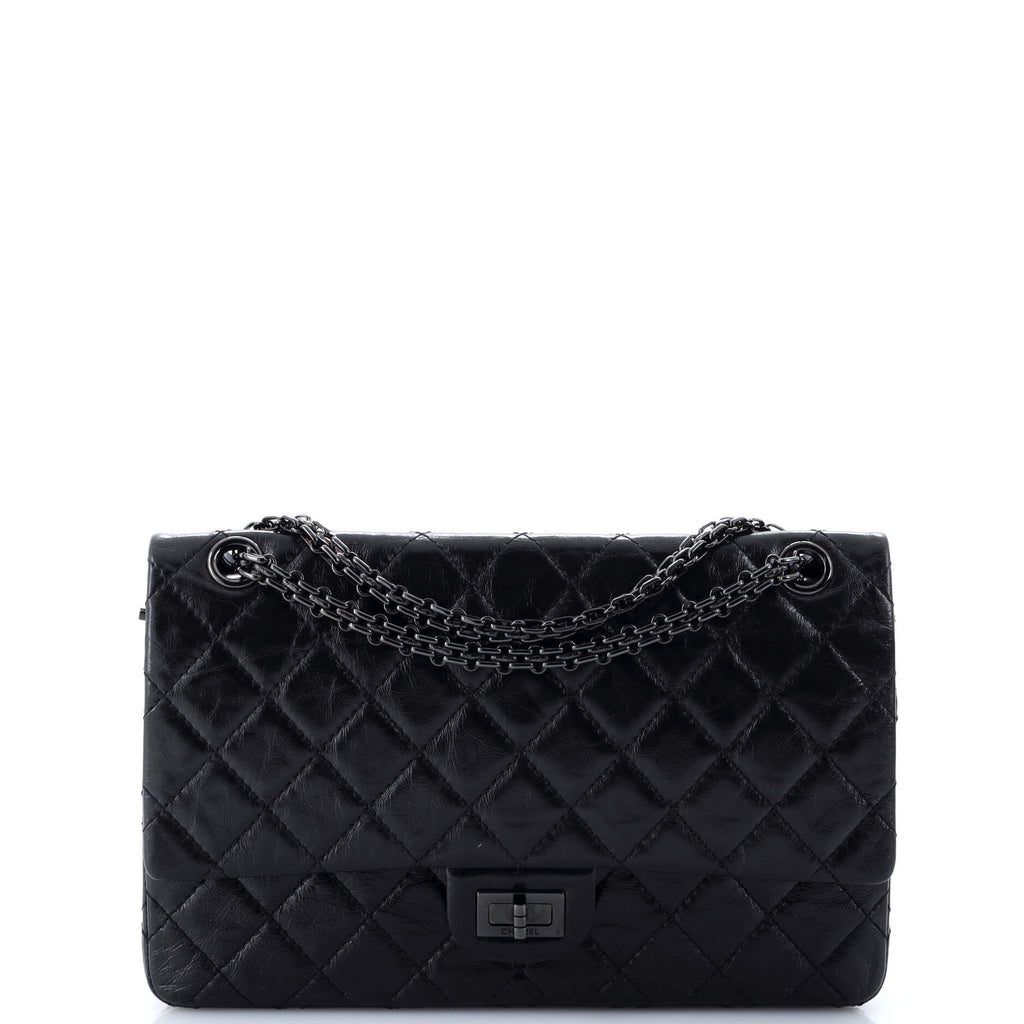 So Black Reissue 2.55 Flap Bag Quilted Glazed Calfskin 226
