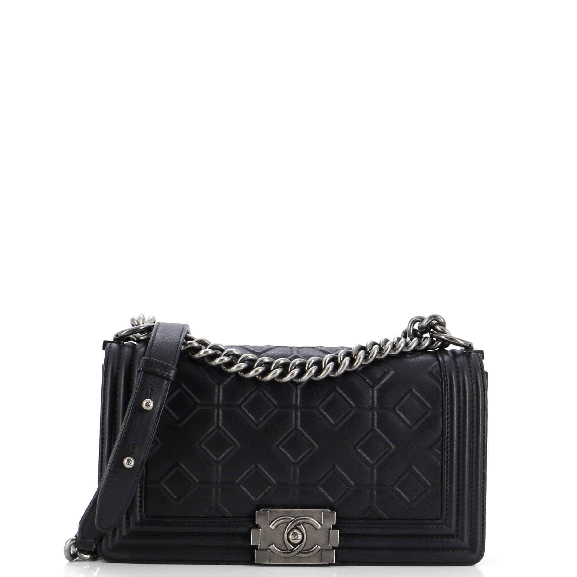 Arabesque Boy Flap Bag Embossed Calfskin Old Medium
