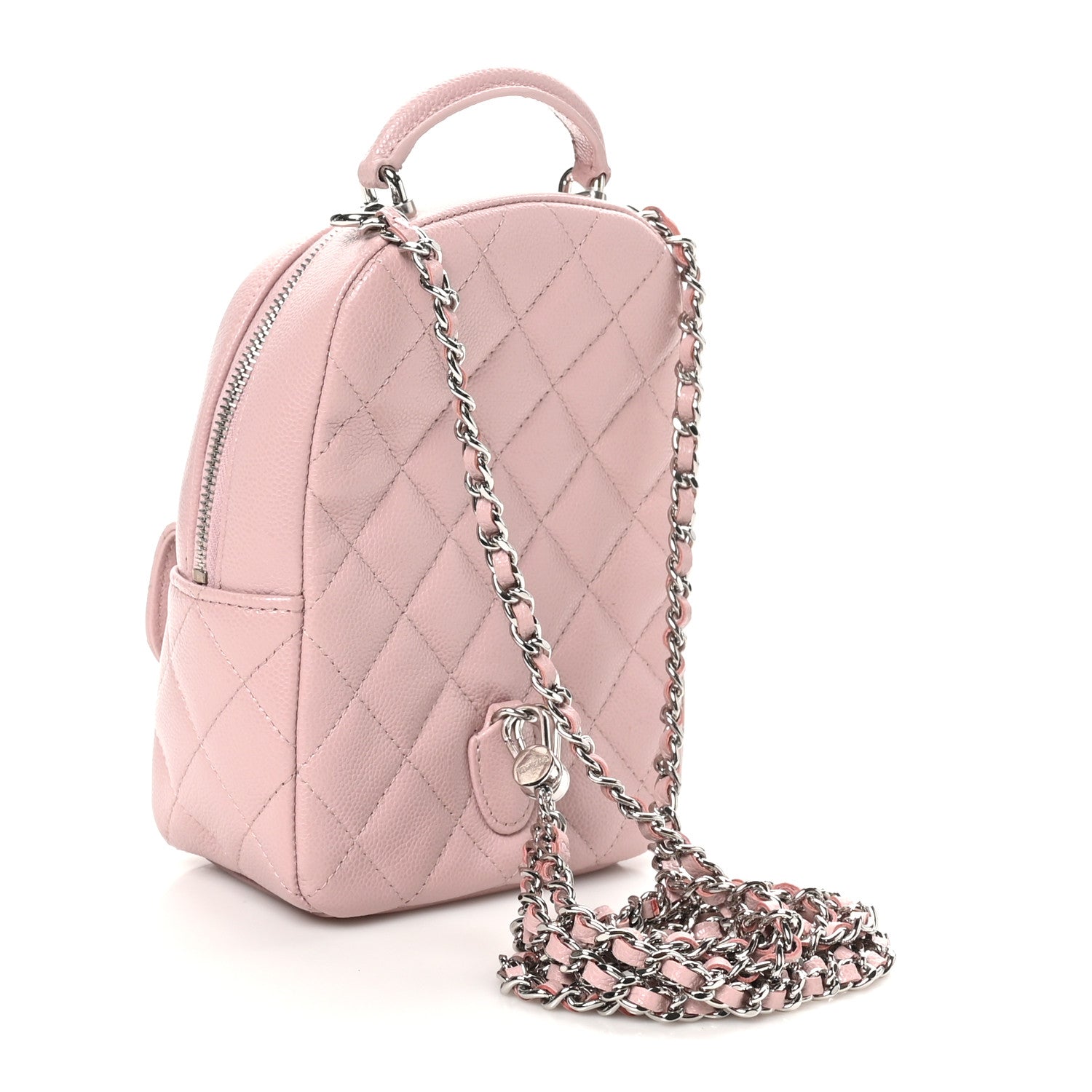 Caviar Quilted CC Mini Classic Backpack Light Pink