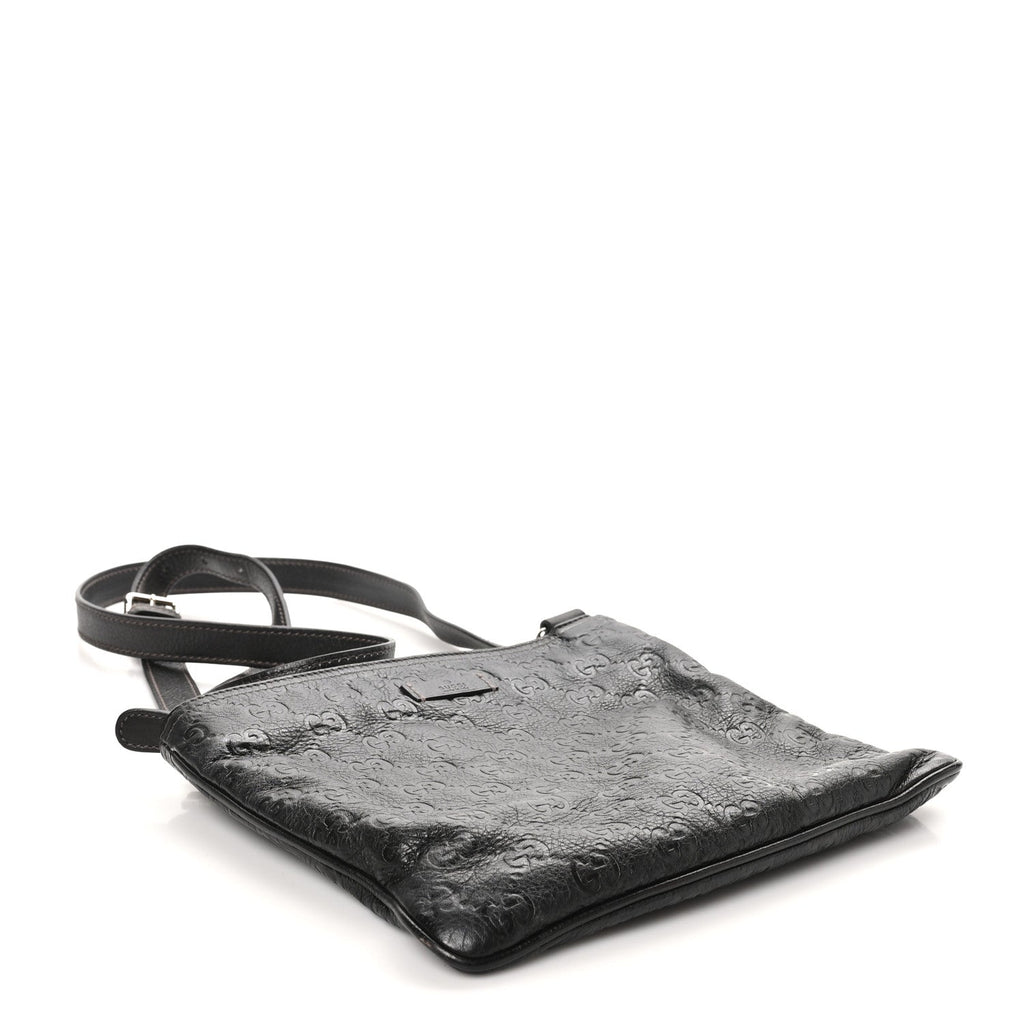 Guccissima Small Flat Messenger Bag Dark Brown