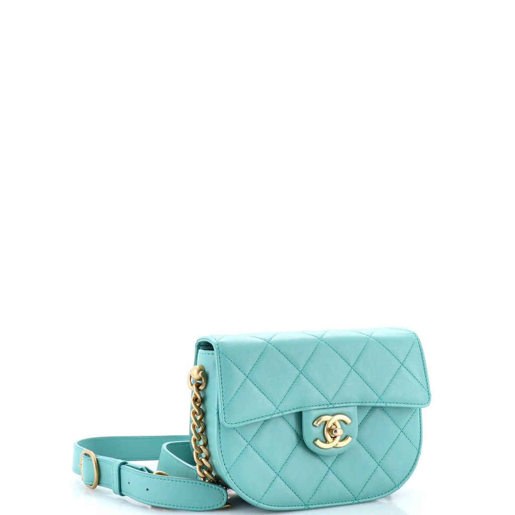 Moon Flap Messenger Bag Quilted Calfskin Mini