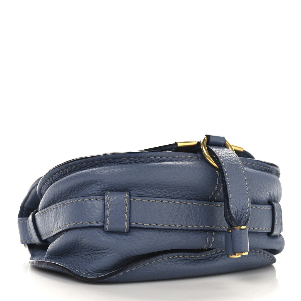 Calfskin Small Marcie Round Crossbody Bag Royal Navy