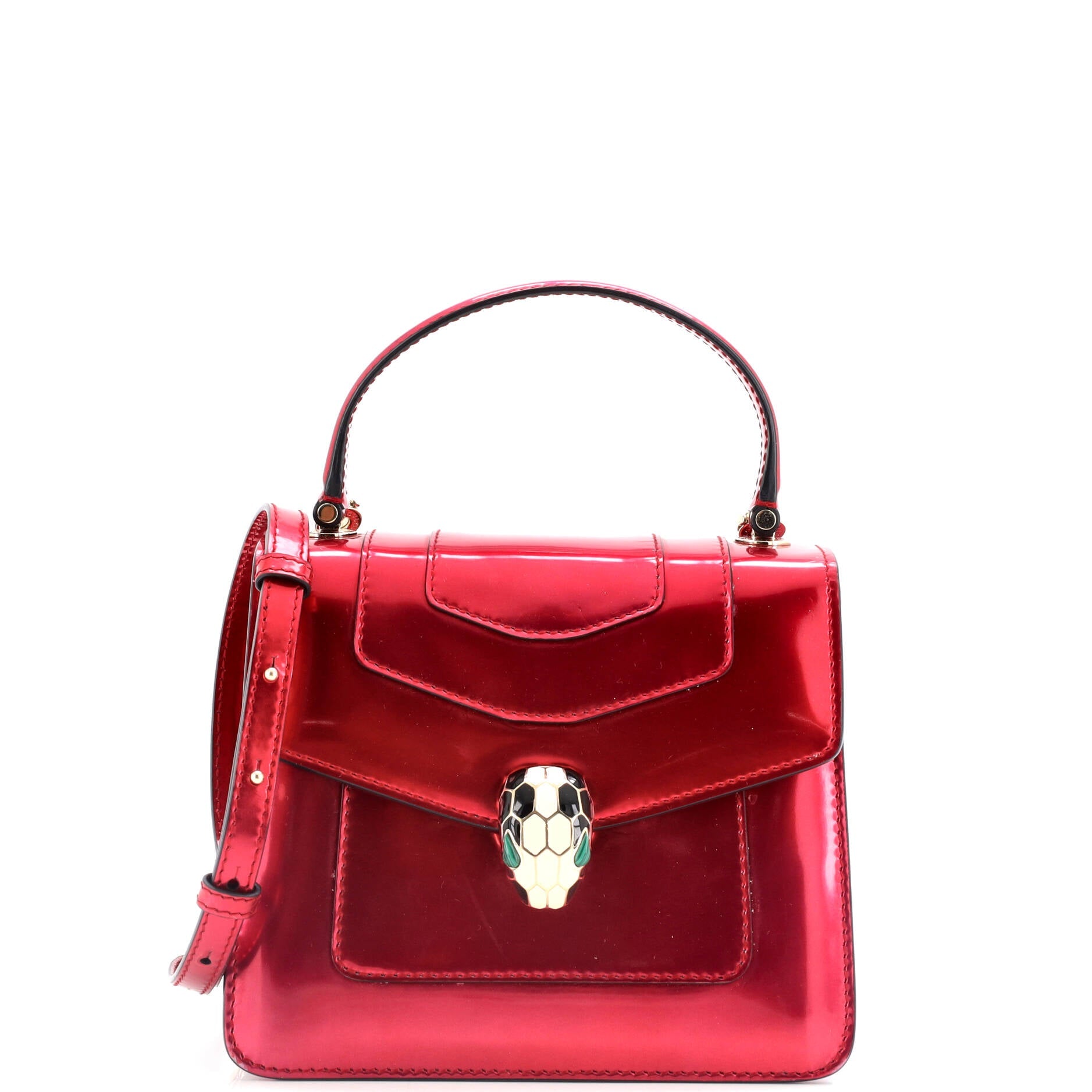 Serpenti Forever Top Handle Bag Leather Small