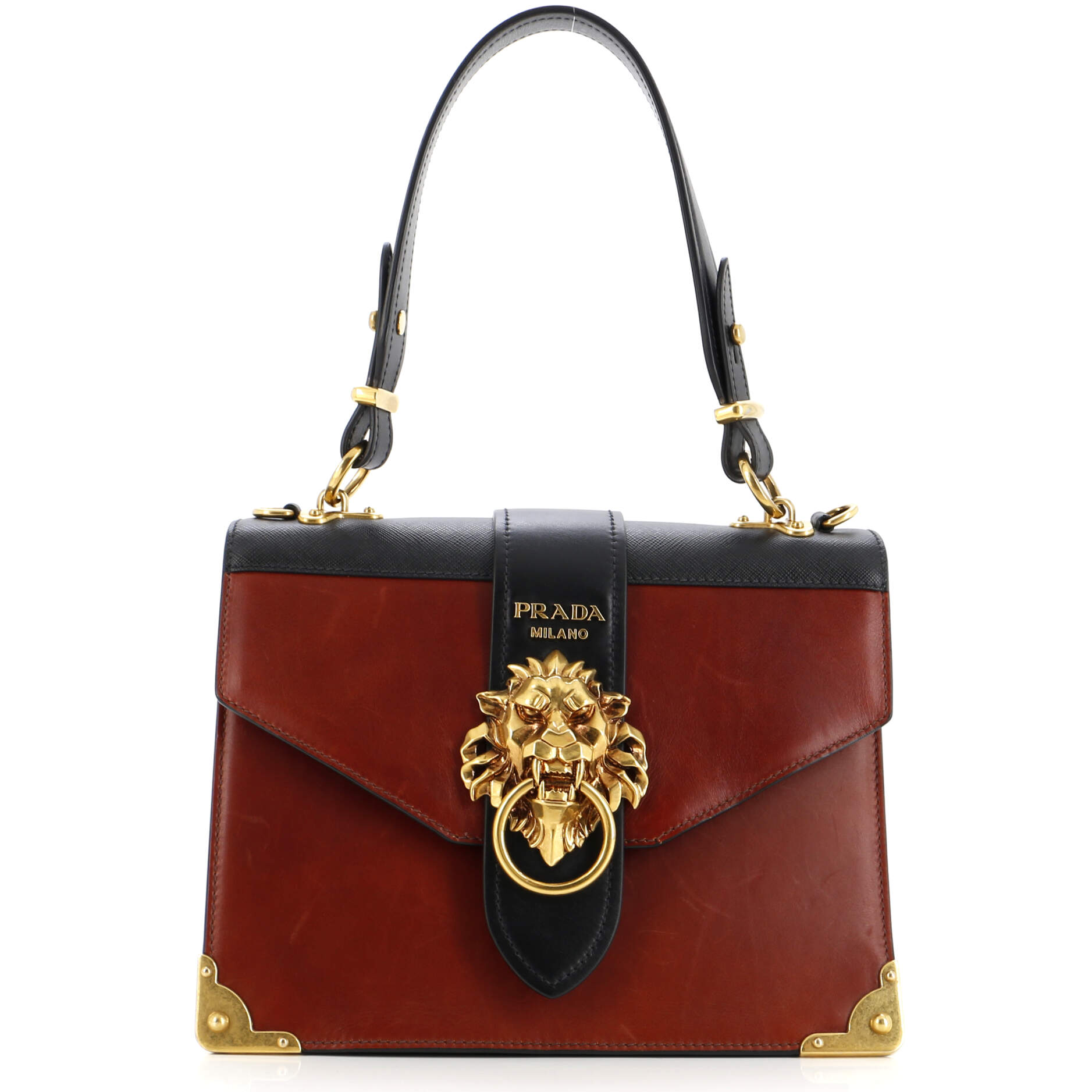Animalier Cahier Convertible Shoulder Bag City Calf and Saffiano Medium