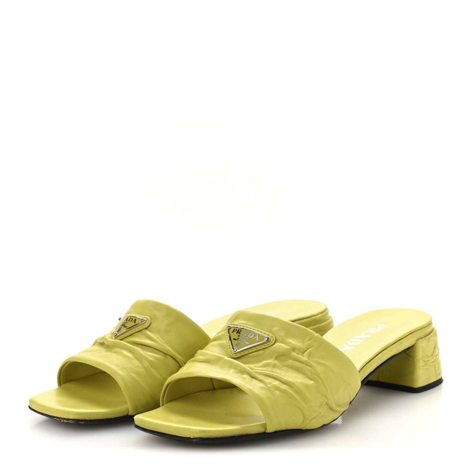 Nappa Antique Triangle Logo Mules 37.5 Cedro