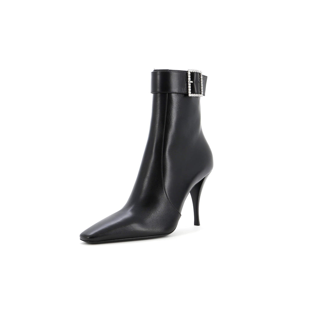 Women's Tom Ankle Boots Leather with Crystal Buckle