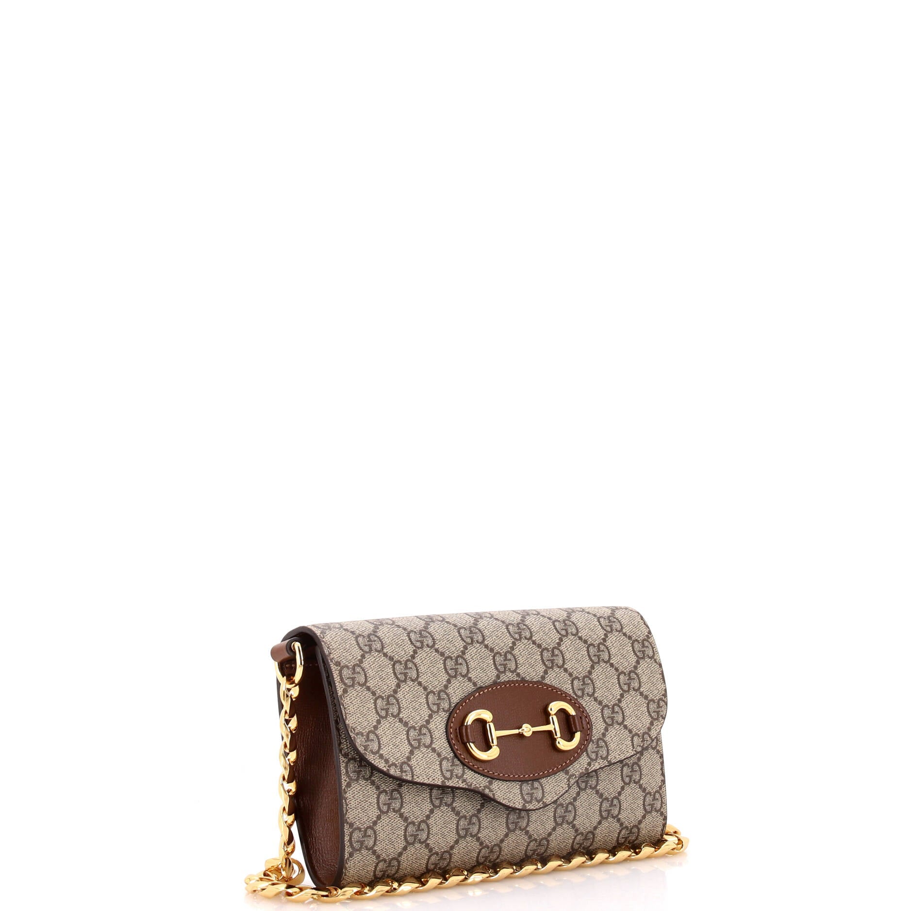 Horsebit 1955 Curved Flap Shoulder Bag GG Coated Canvas Mini
