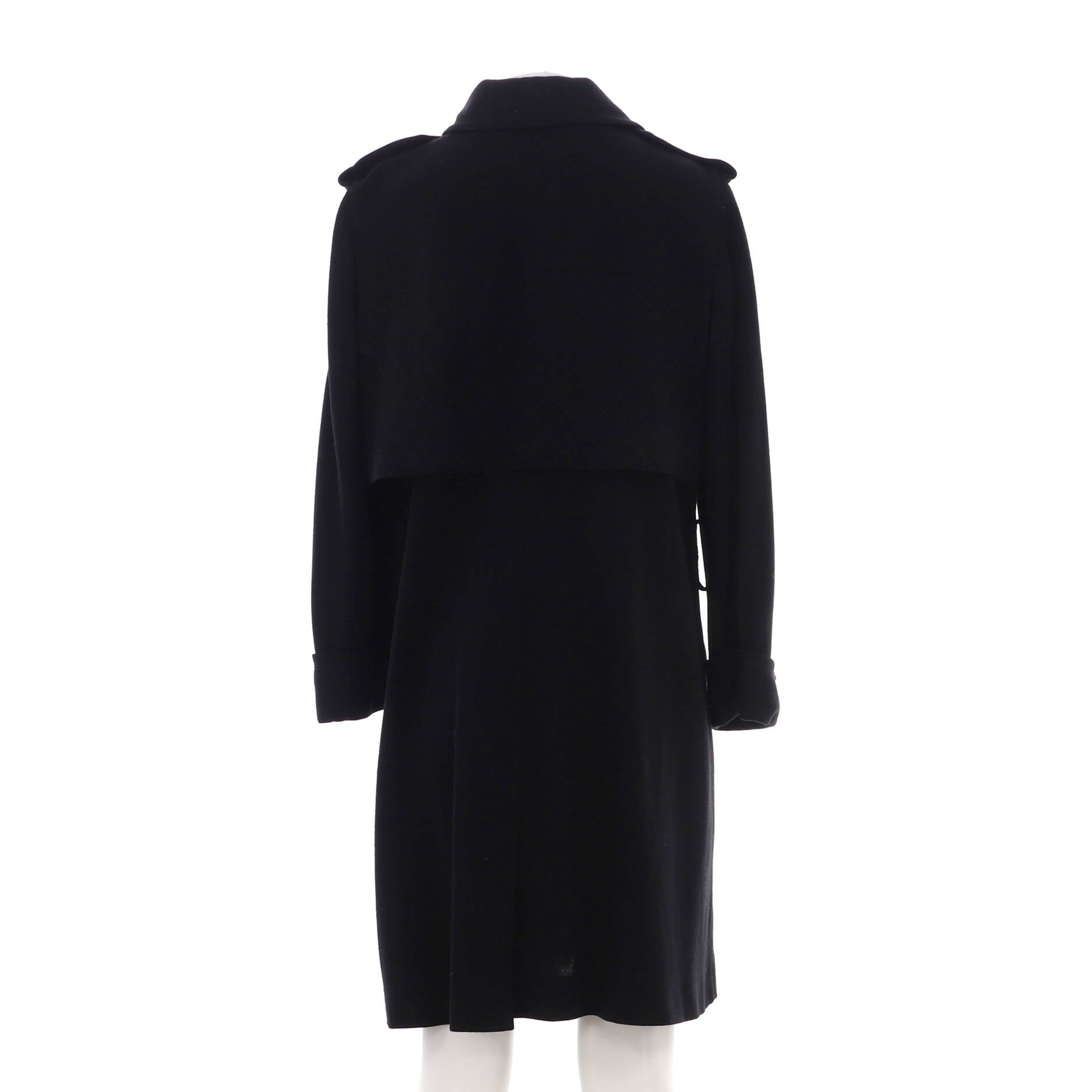 Women's Vintage Double Breasted Belted Trench Coat Wool
