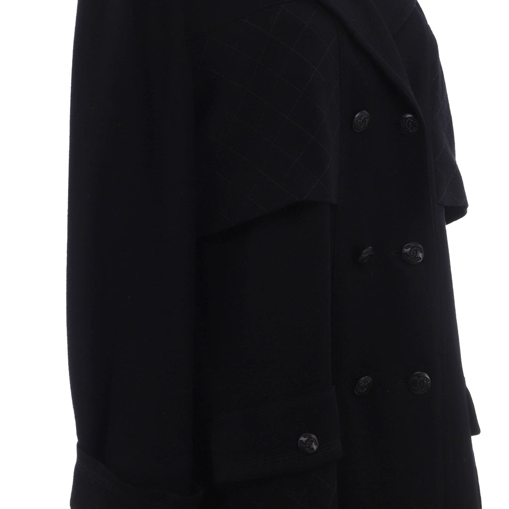 Women's Vintage Double Breasted Belted Trench Coat Wool