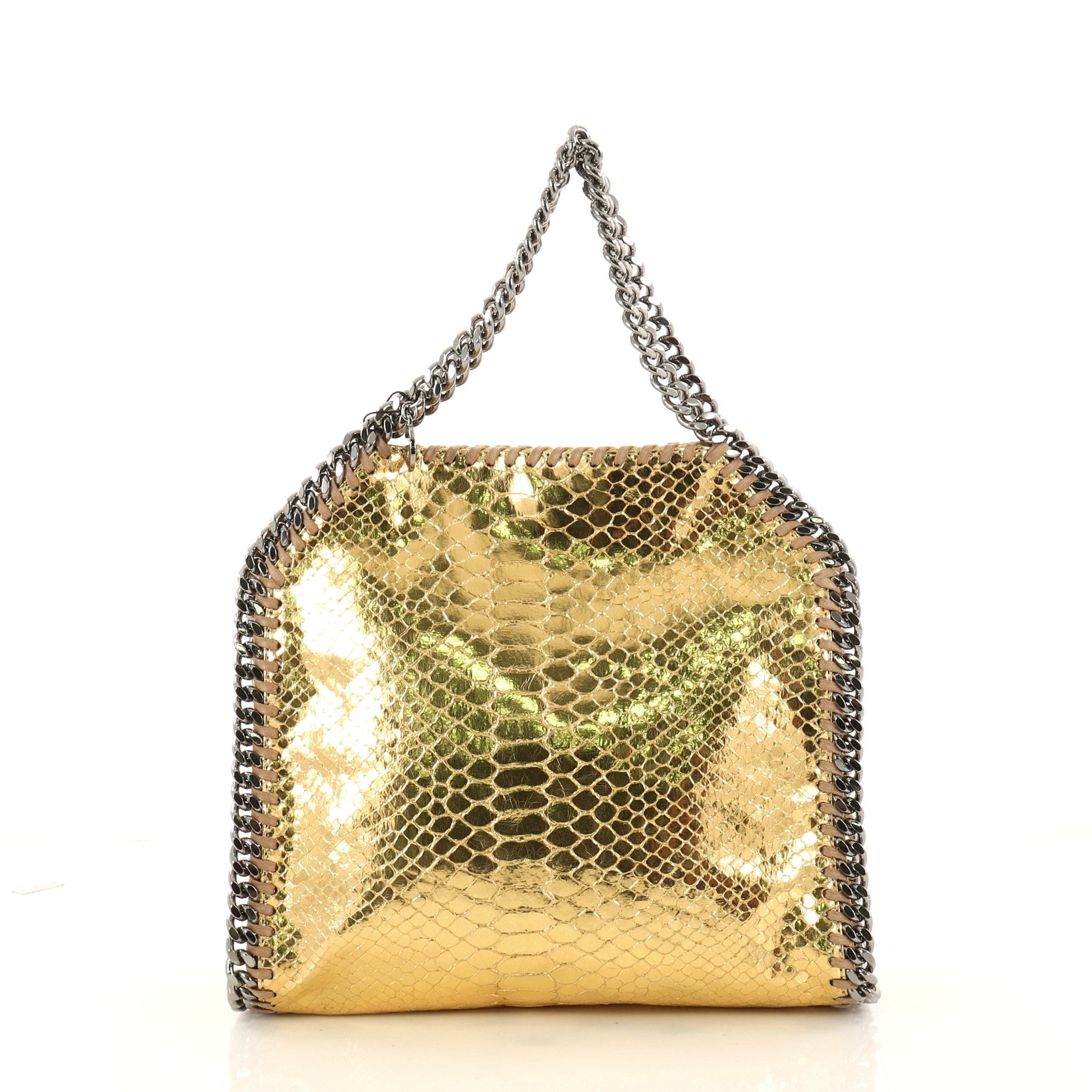 Falabella Fold Over Crossbody Bag Faux Python Mini