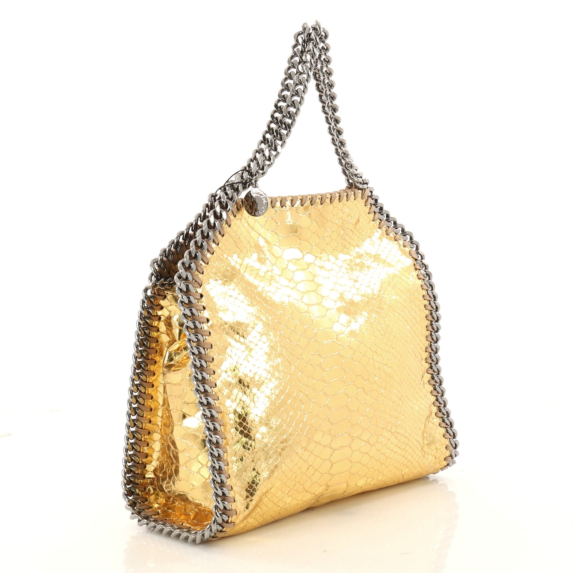 Falabella Fold Over Crossbody Bag Faux Python Mini