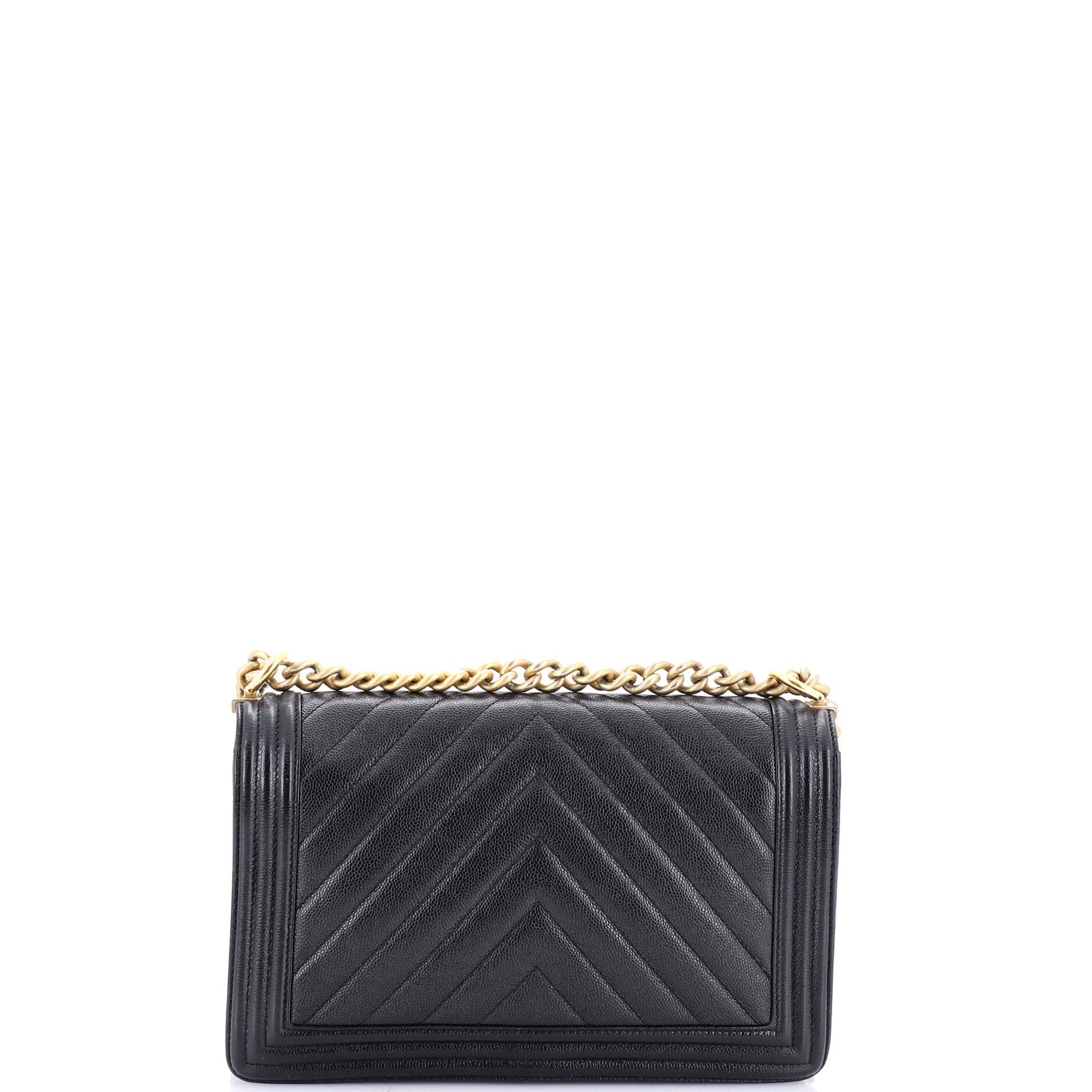 Boy Flap Bag Chevron Caviar New Medium