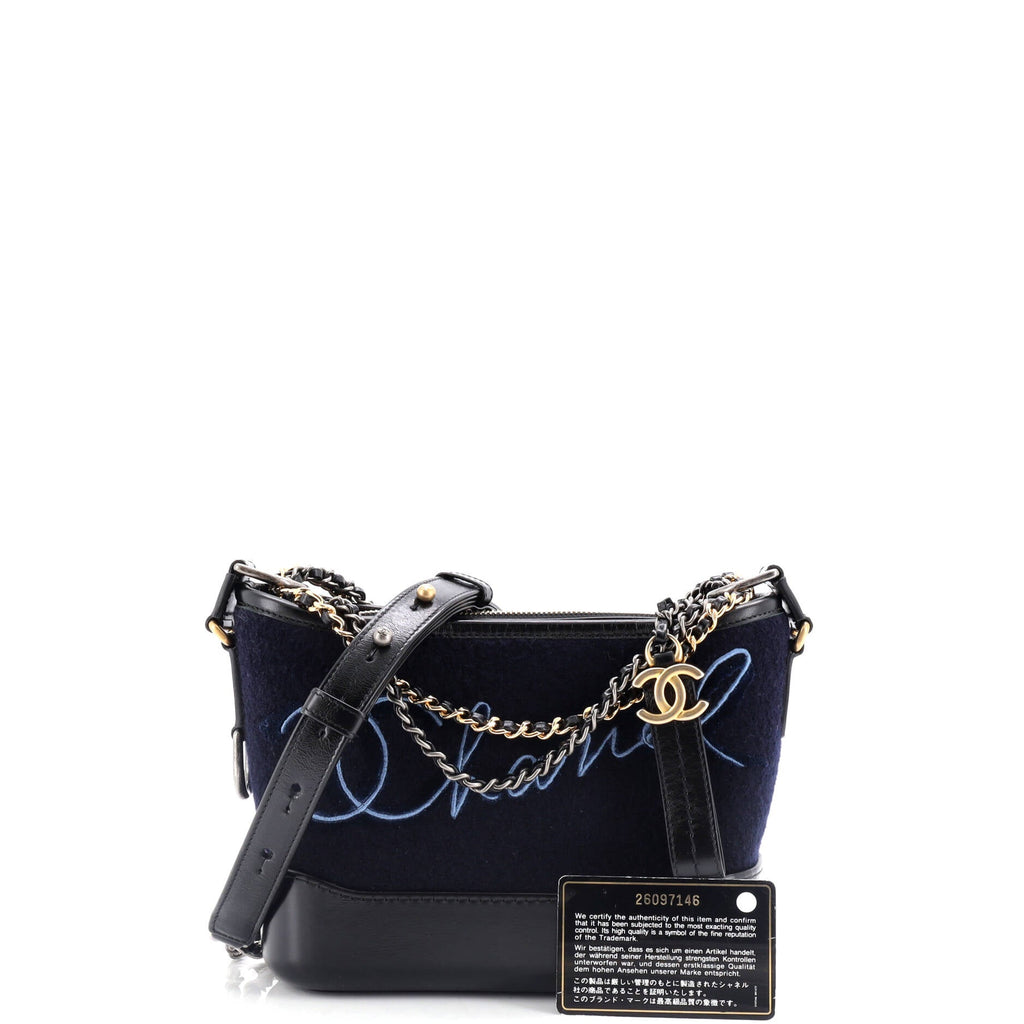 Paris-Hamburg Gabrielle Hobo Embroidered Wool and Calfskin Small