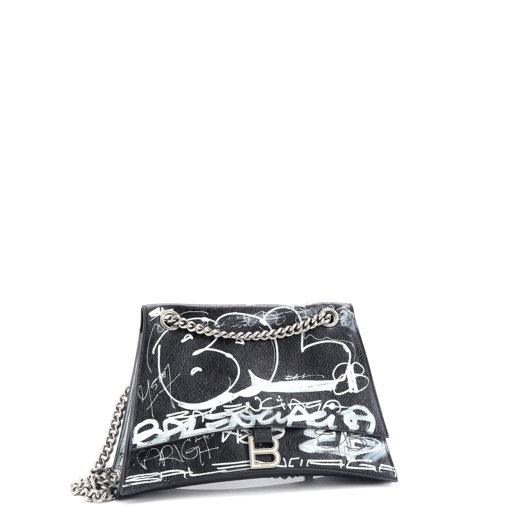 Graffiti Crush Chain Flap Bag Leather Medium