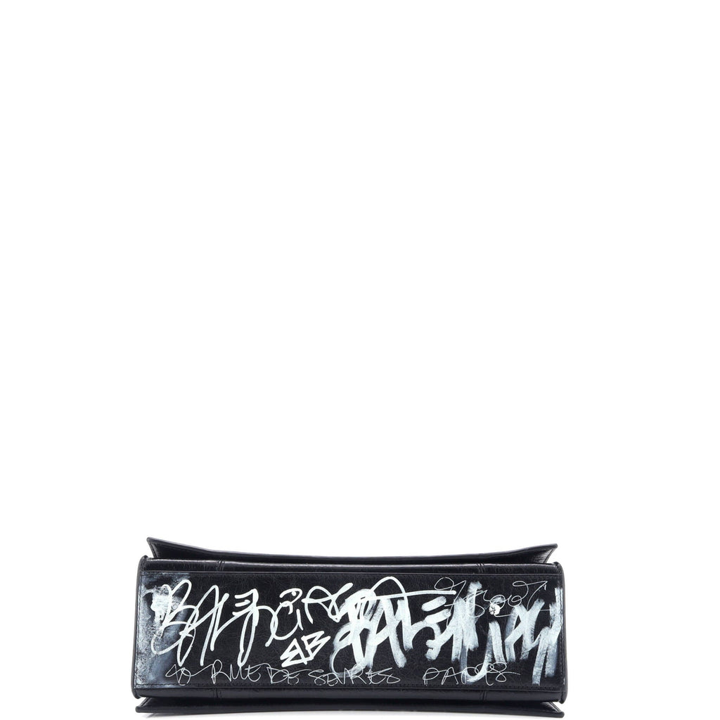 Graffiti Crush Chain Flap Bag Leather Medium