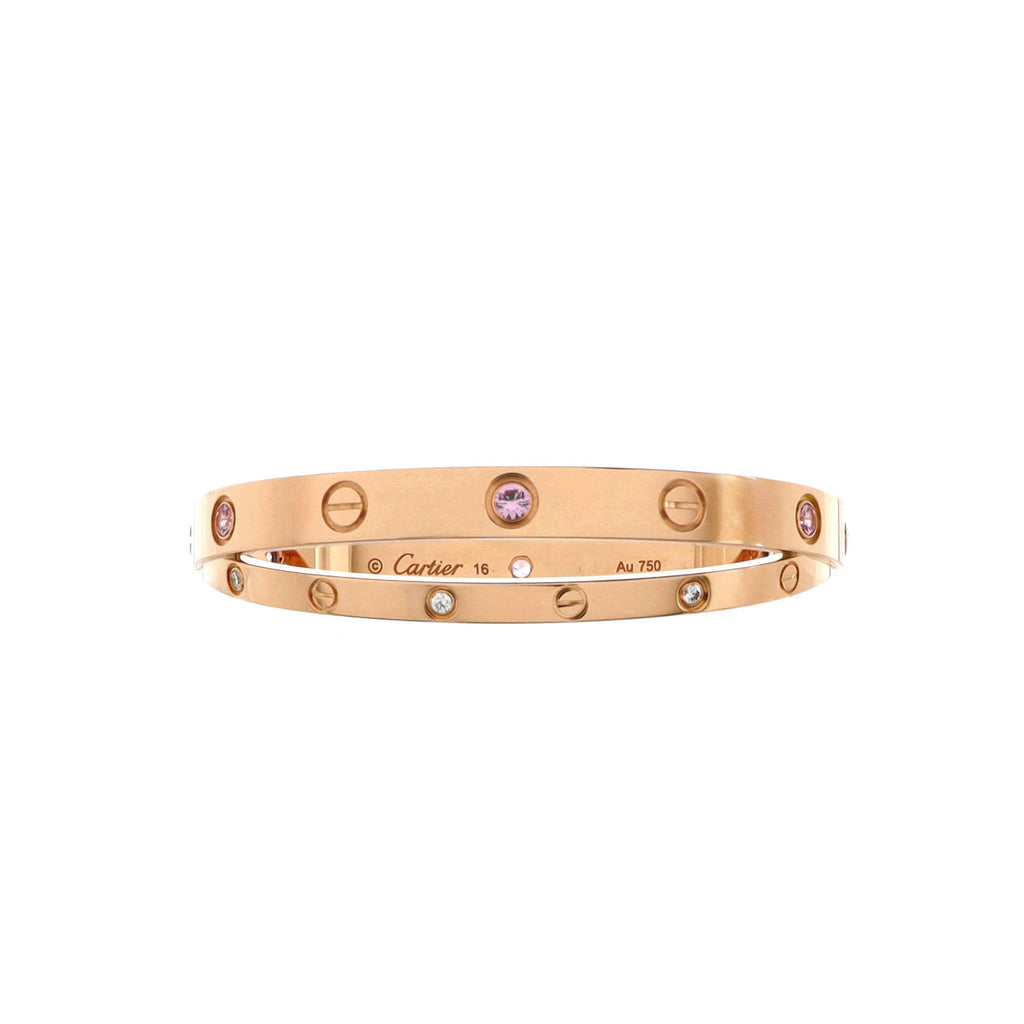 Double Love Bracelet 18K Rose Gold with Pink Sapphires and Diamonds