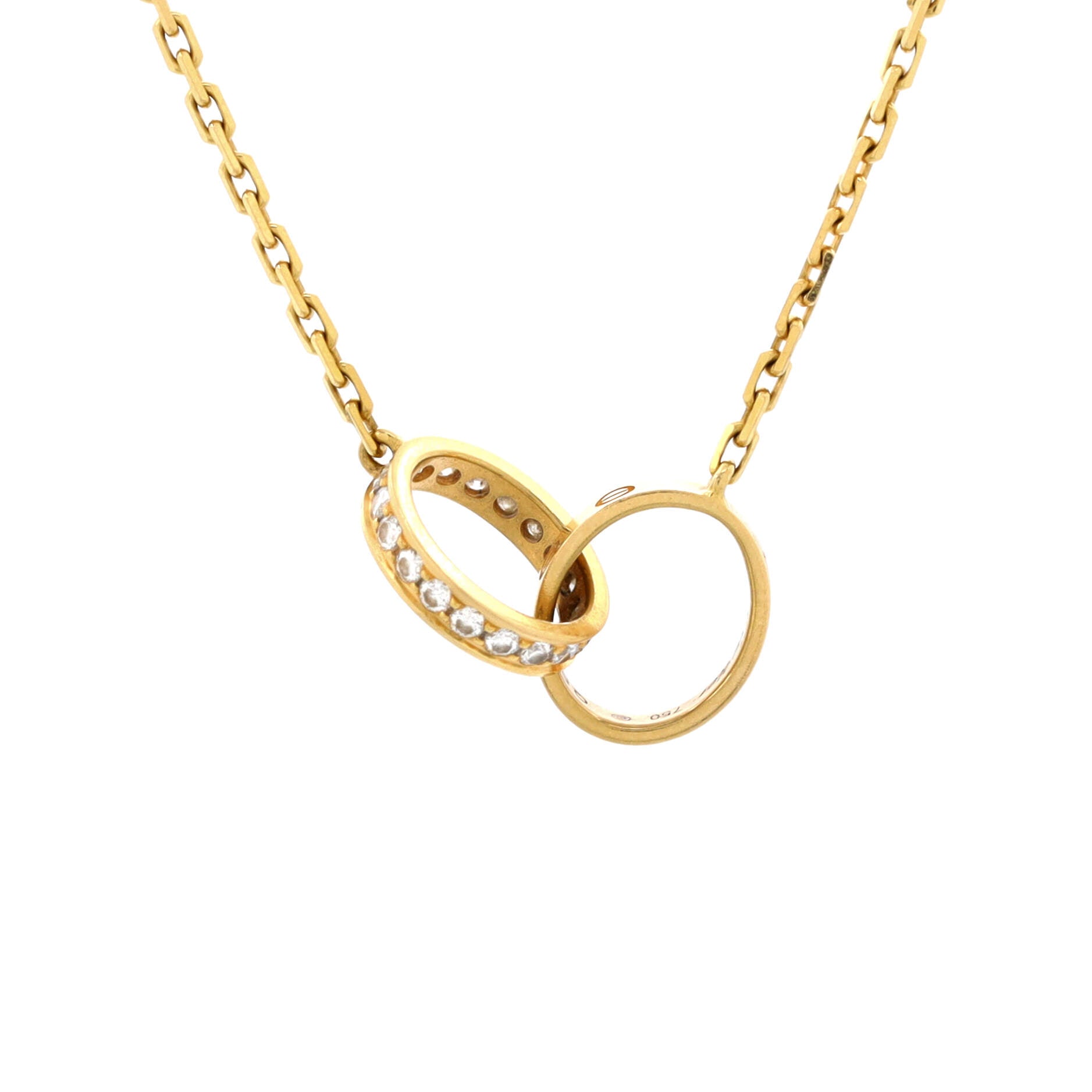 Love Interlocking Necklace 18K Yellow Gold and Diamonds