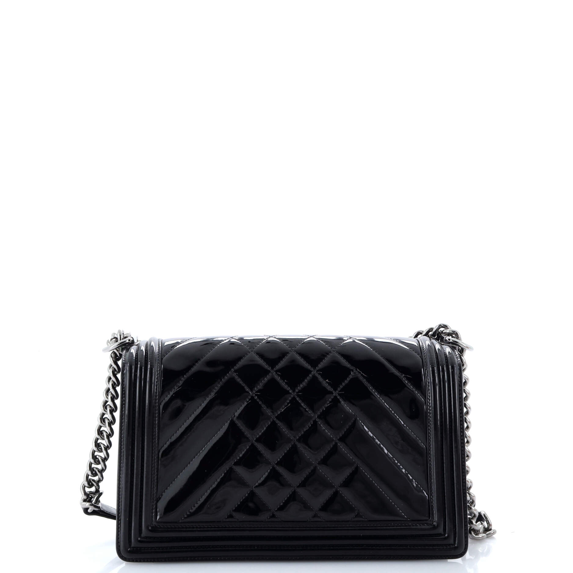 Boy Flap Bag Chevron Patent New Medium