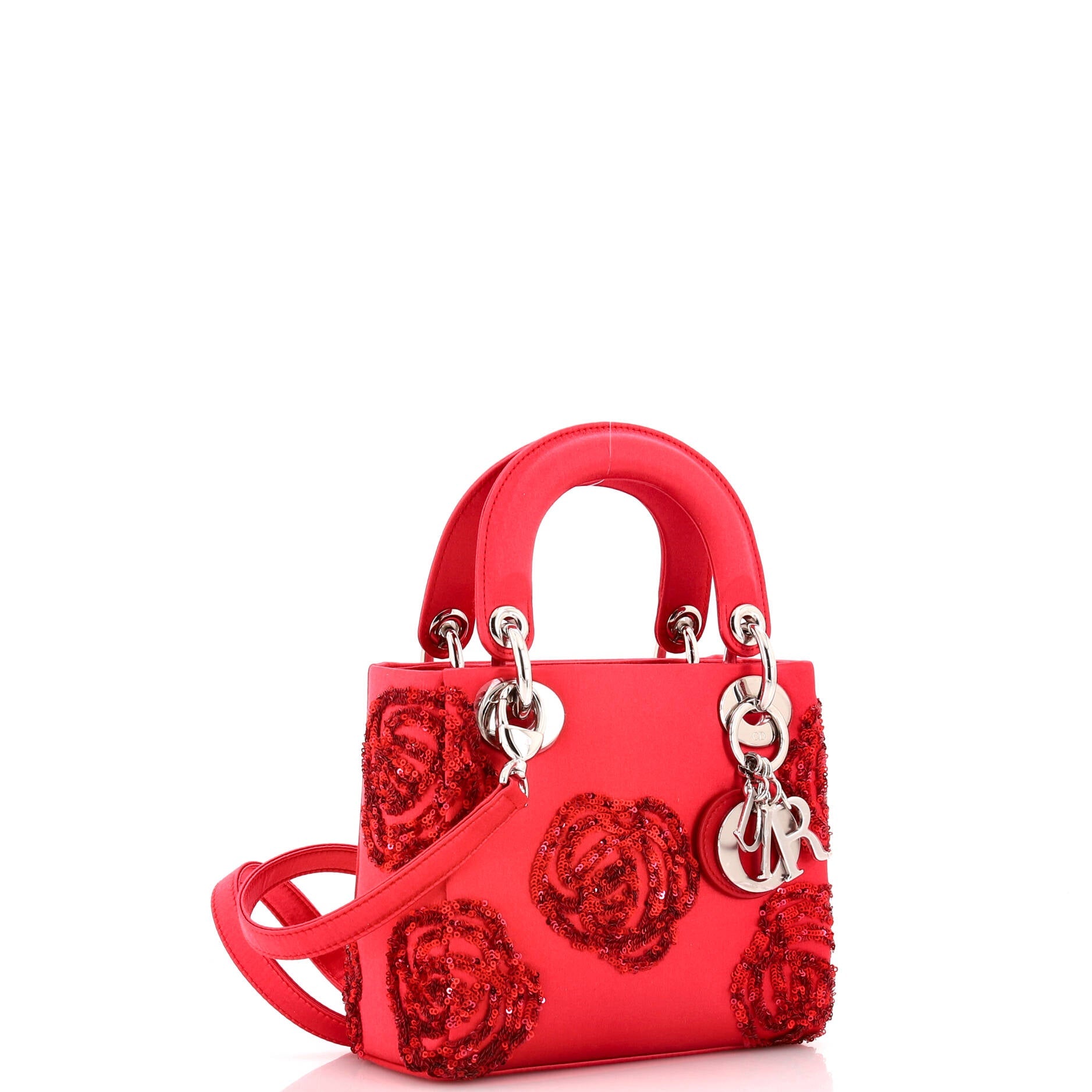 Lady Dior Bag Embellished Satin Mini