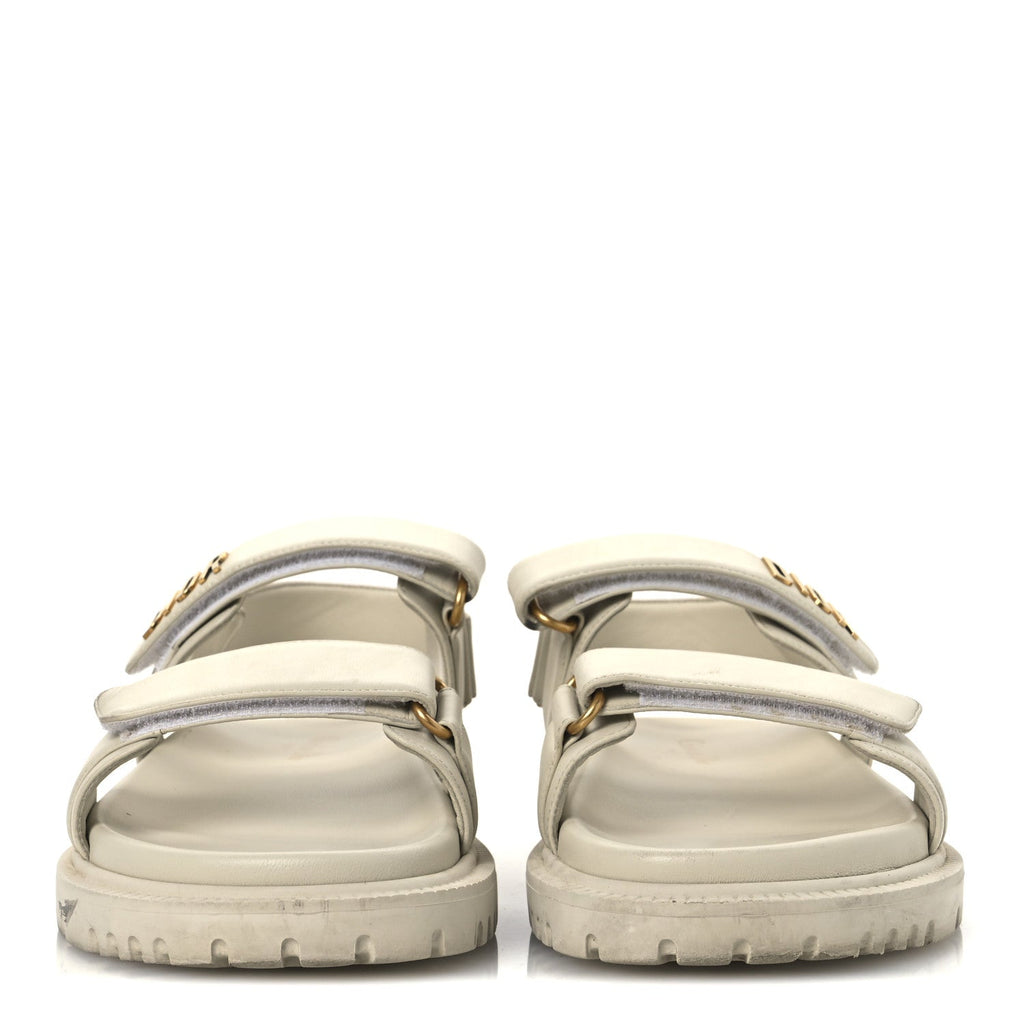Lambskin Dioract 10mm Slide Sandals 40 Off White