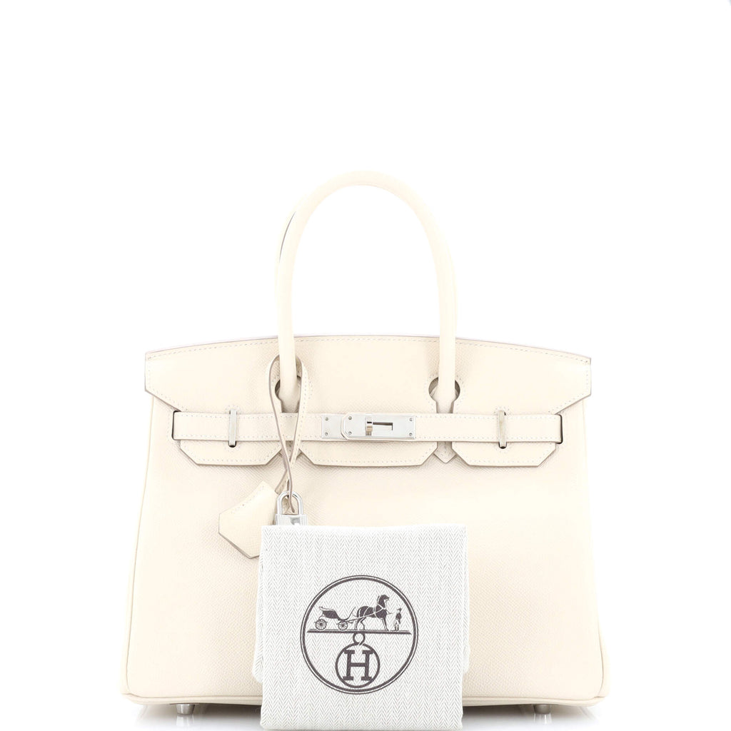 Birkin Handbag Light Epsom with Palladium Hardware 30