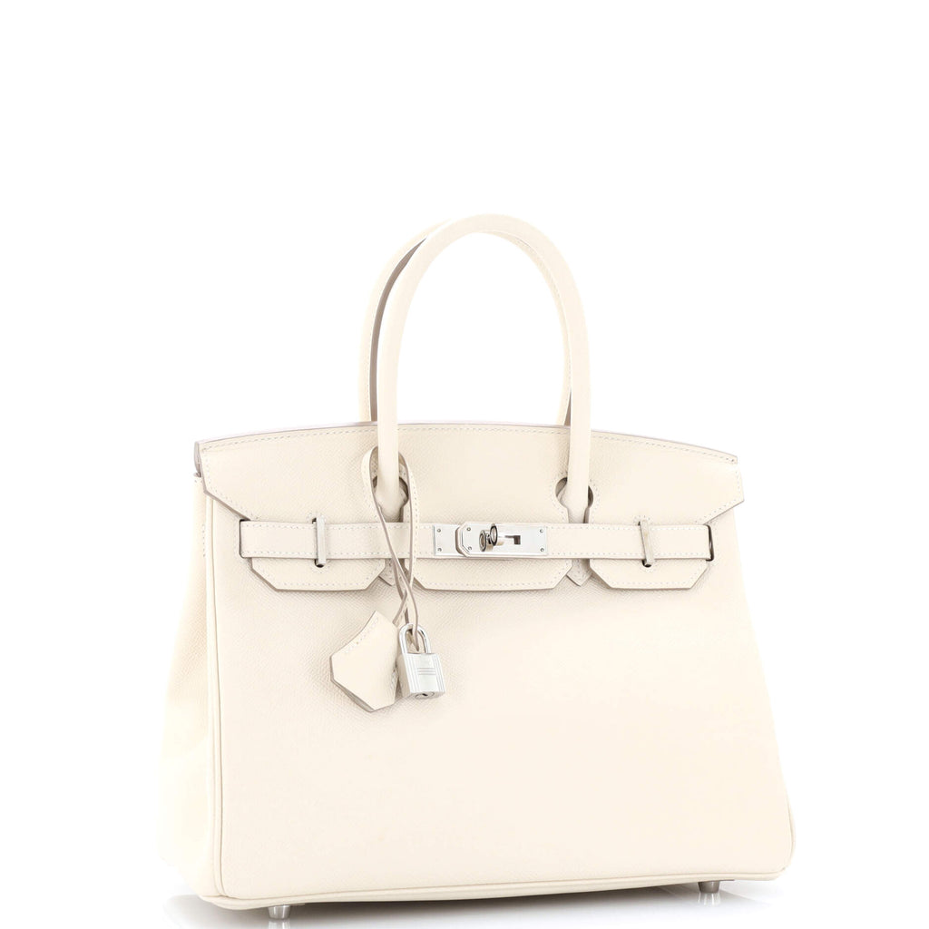 Birkin Handbag Light Epsom with Palladium Hardware 30