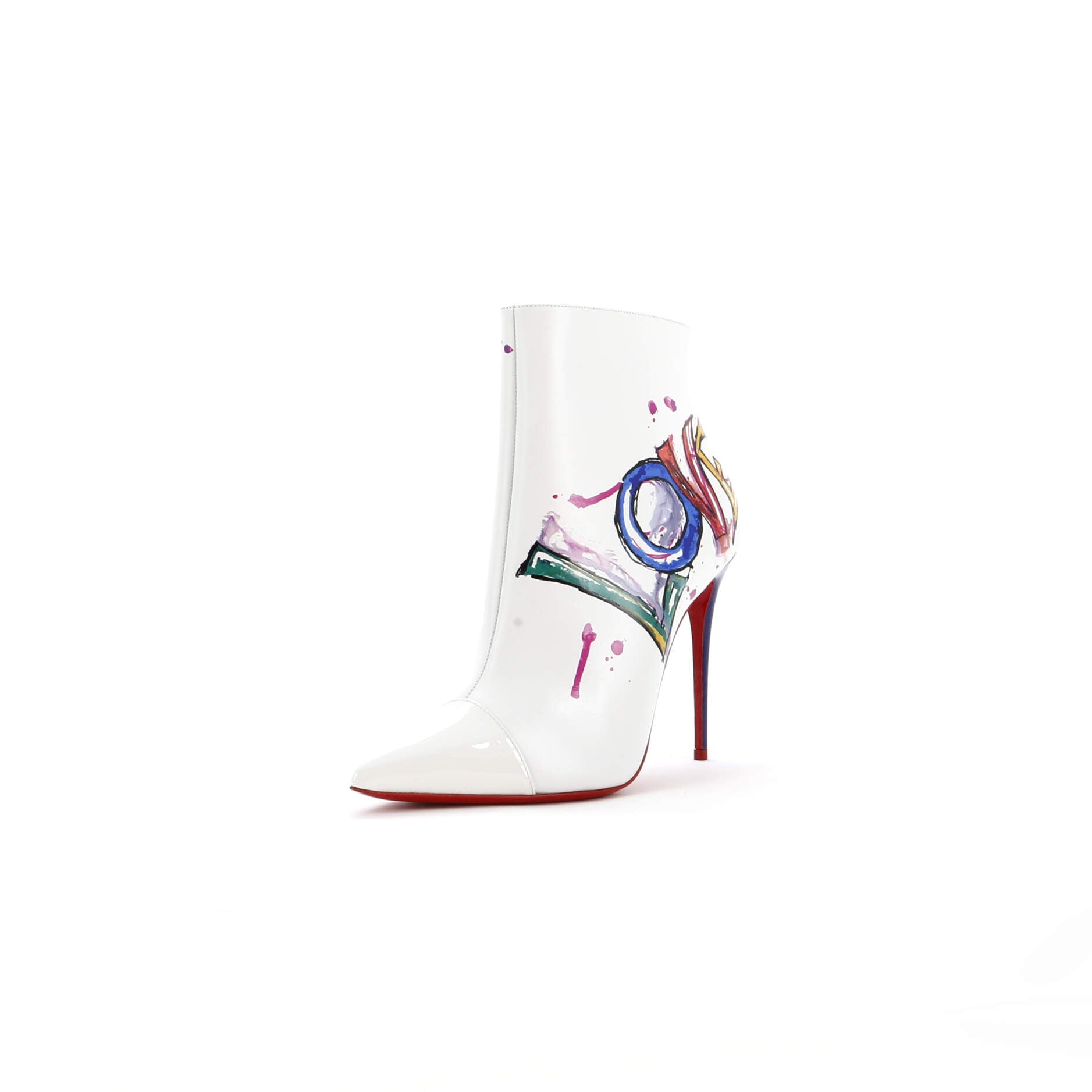 Women's So Kate Booty Ankle Boots Printed Leather with Patent 100