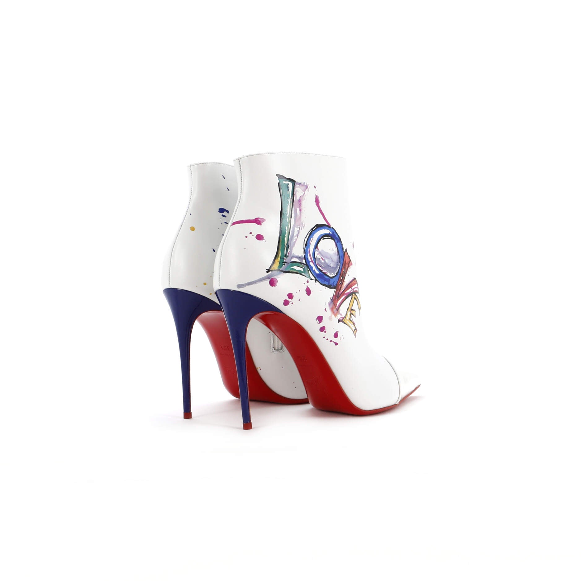 Women's So Kate Booty Ankle Boots Printed Leather with Patent 100