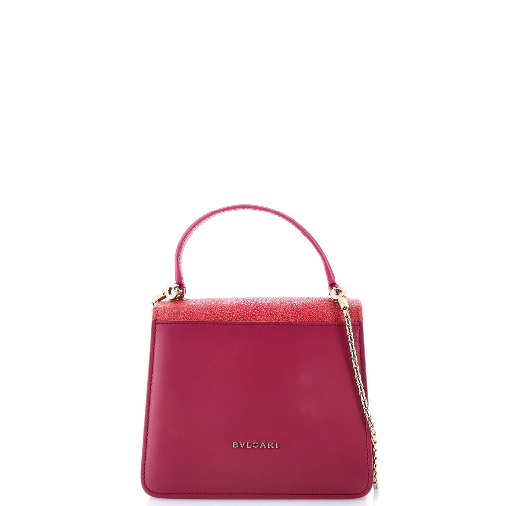 Serpenti Forever Top Handle Bag Leather and Stingray Small