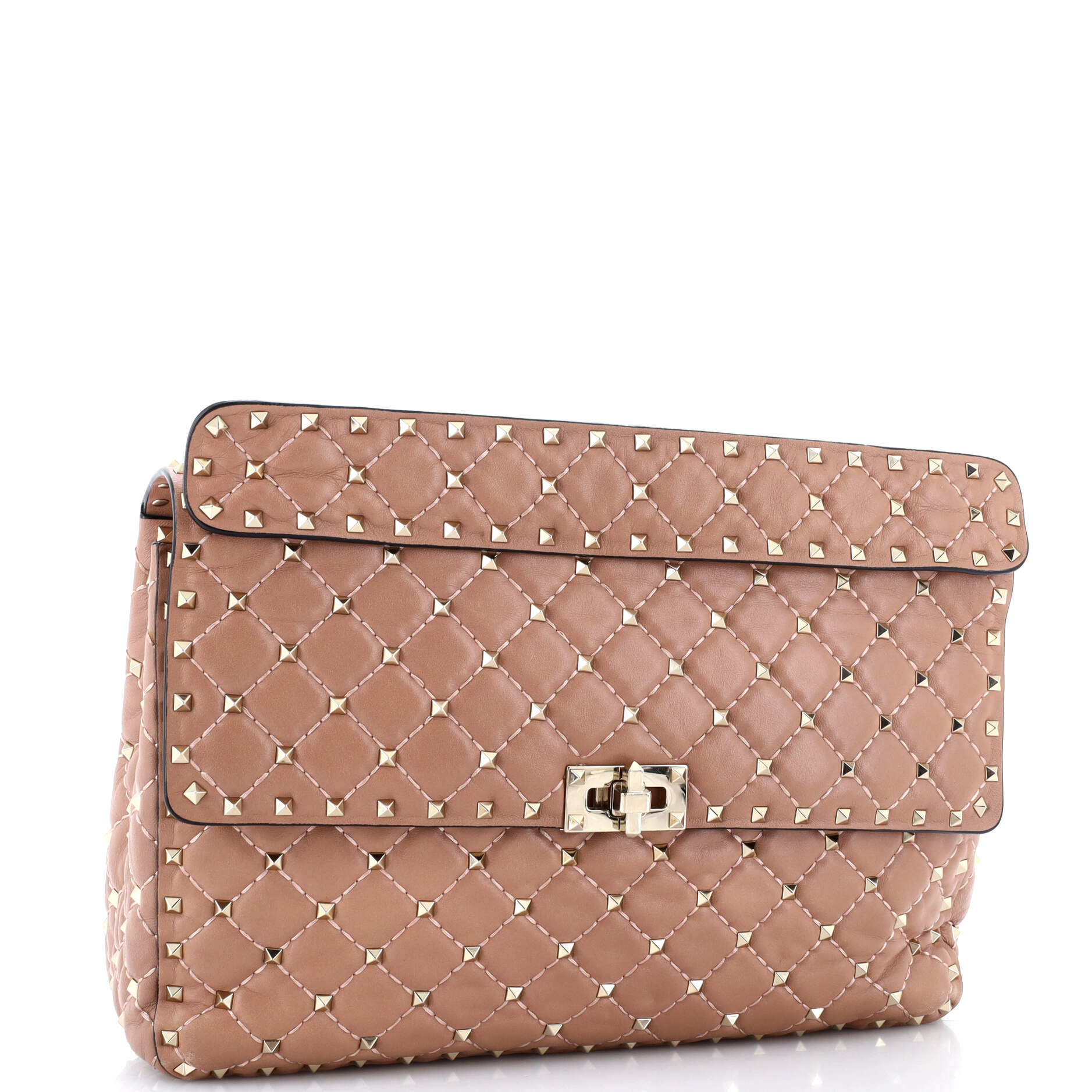 Rockstud Spike Flap Bag Quilted Leather Large