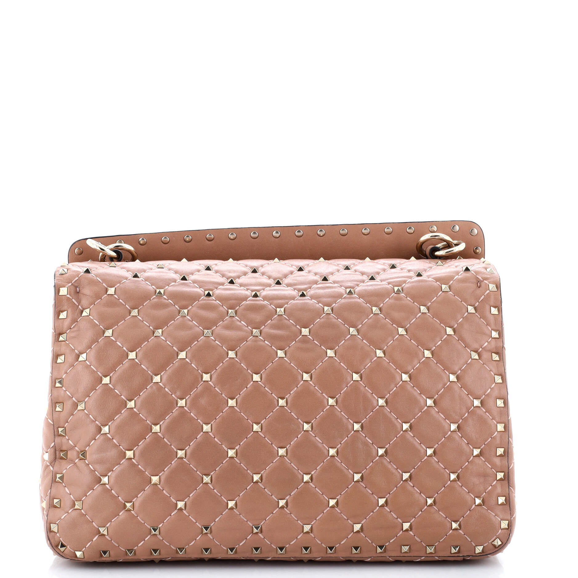 Rockstud Spike Flap Bag Quilted Leather Large