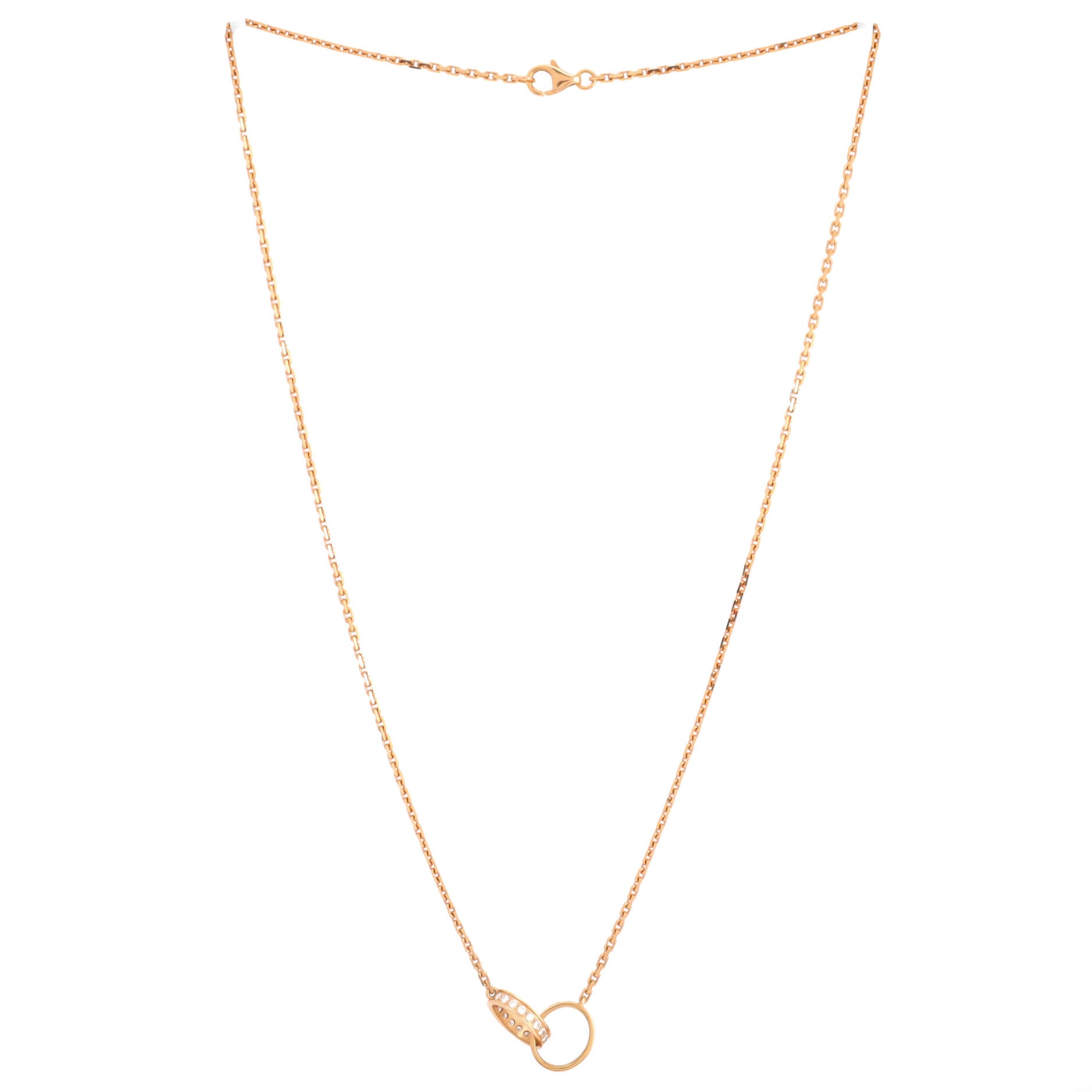 Love Interlocking Necklace 18K Rose Gold with Diamonds