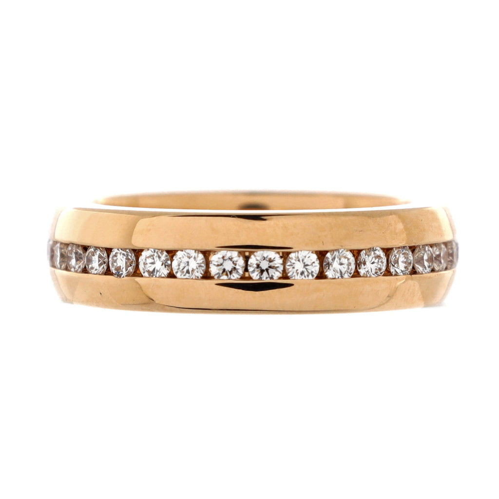HW Logo Band Ring 18K Rose Gold and Diamonds